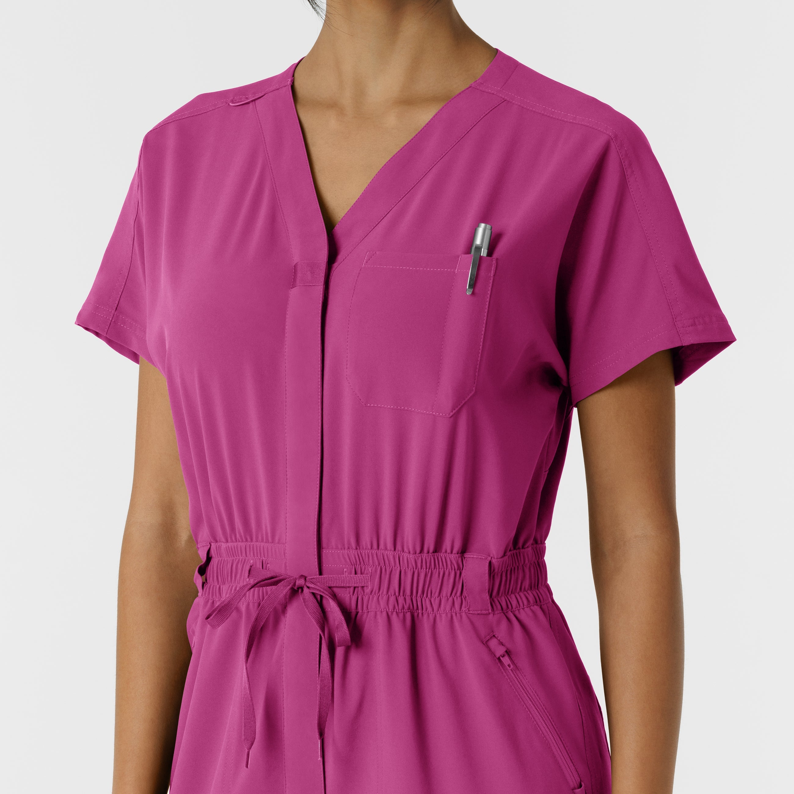 RENEW 3234 Cargo Jogger Scrub Jumpsuit Raspberry