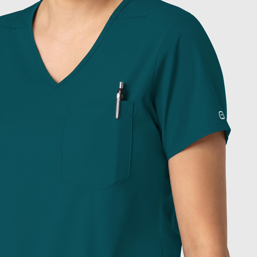 Boundless 6151 Tuck-In Scrub Top Caribbean Blue