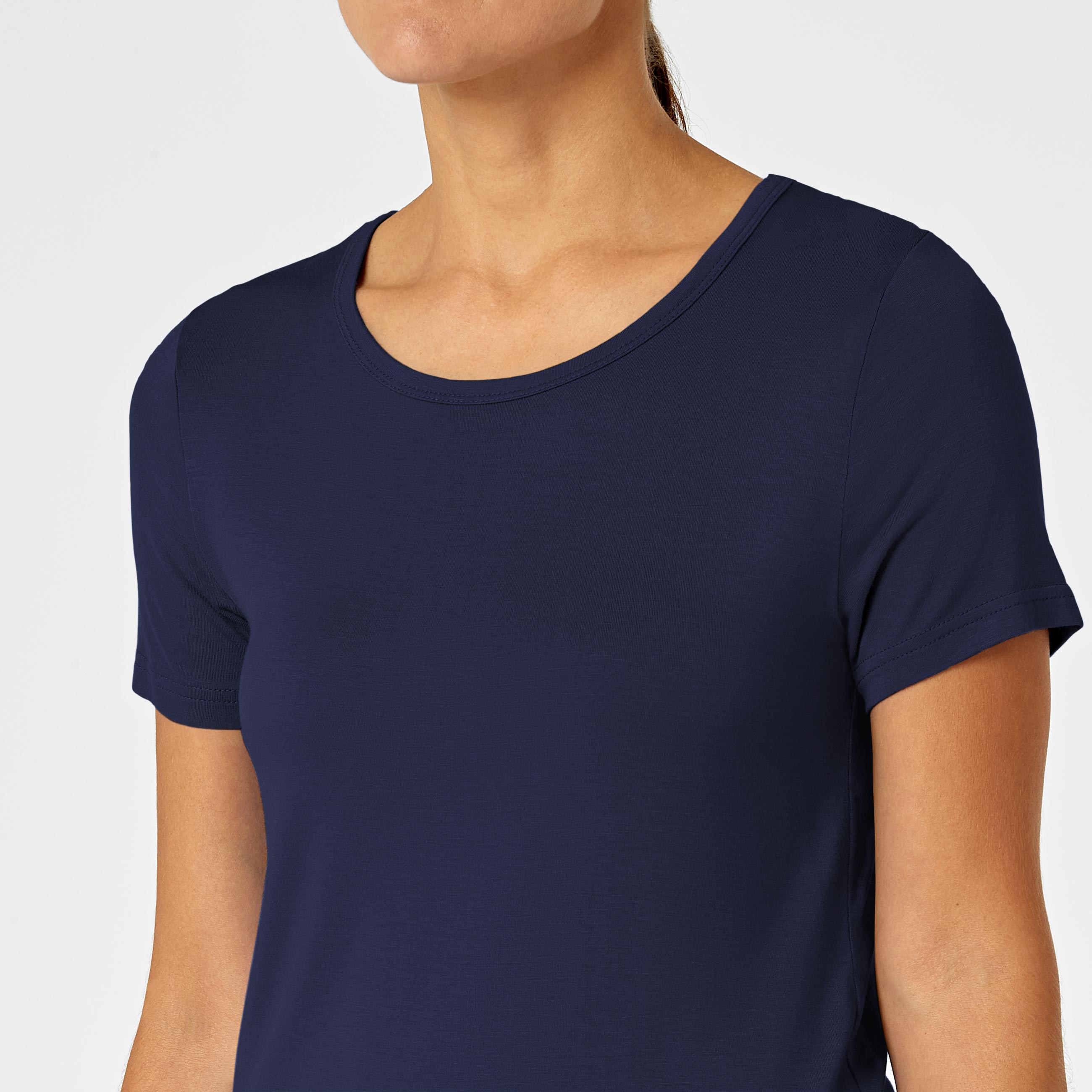 Layers 2209 Silky Knit Short Sleeve Tee Navy