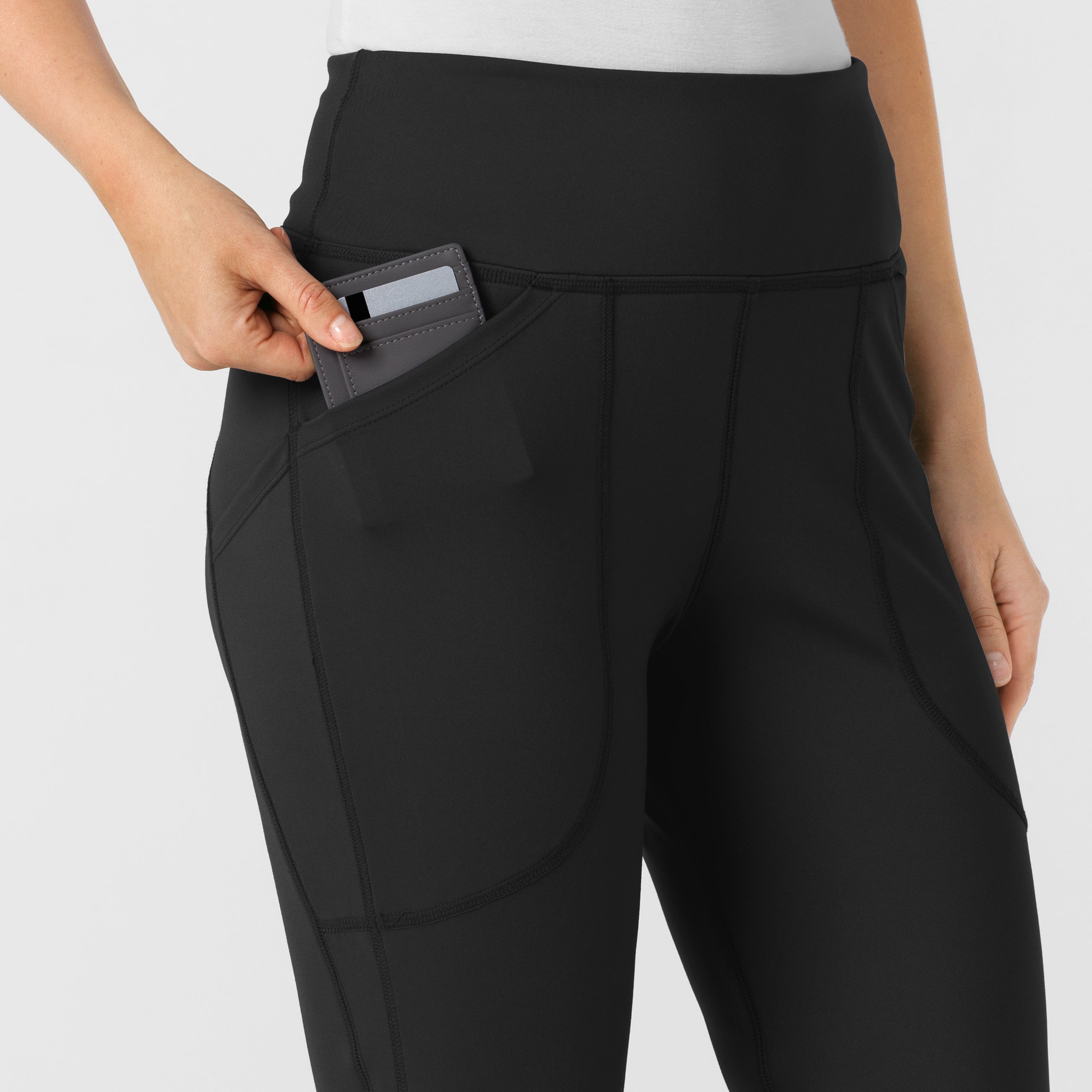 RENEW 5459 Knit Flare Yoga Scrub Pants Black