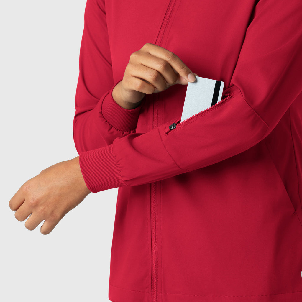 Boundless 8151 Warm Up Scrub Jacket Red