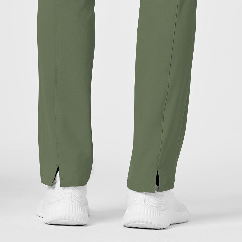 RENEW 5334 High Waist Slim Leg Scrub Pants Olive