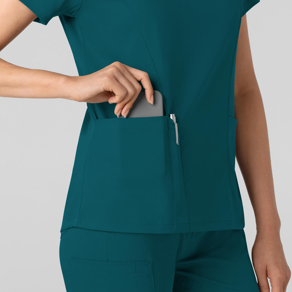 Boundless 6251 2-Pocket V-Neck Scrub Top Caribbean