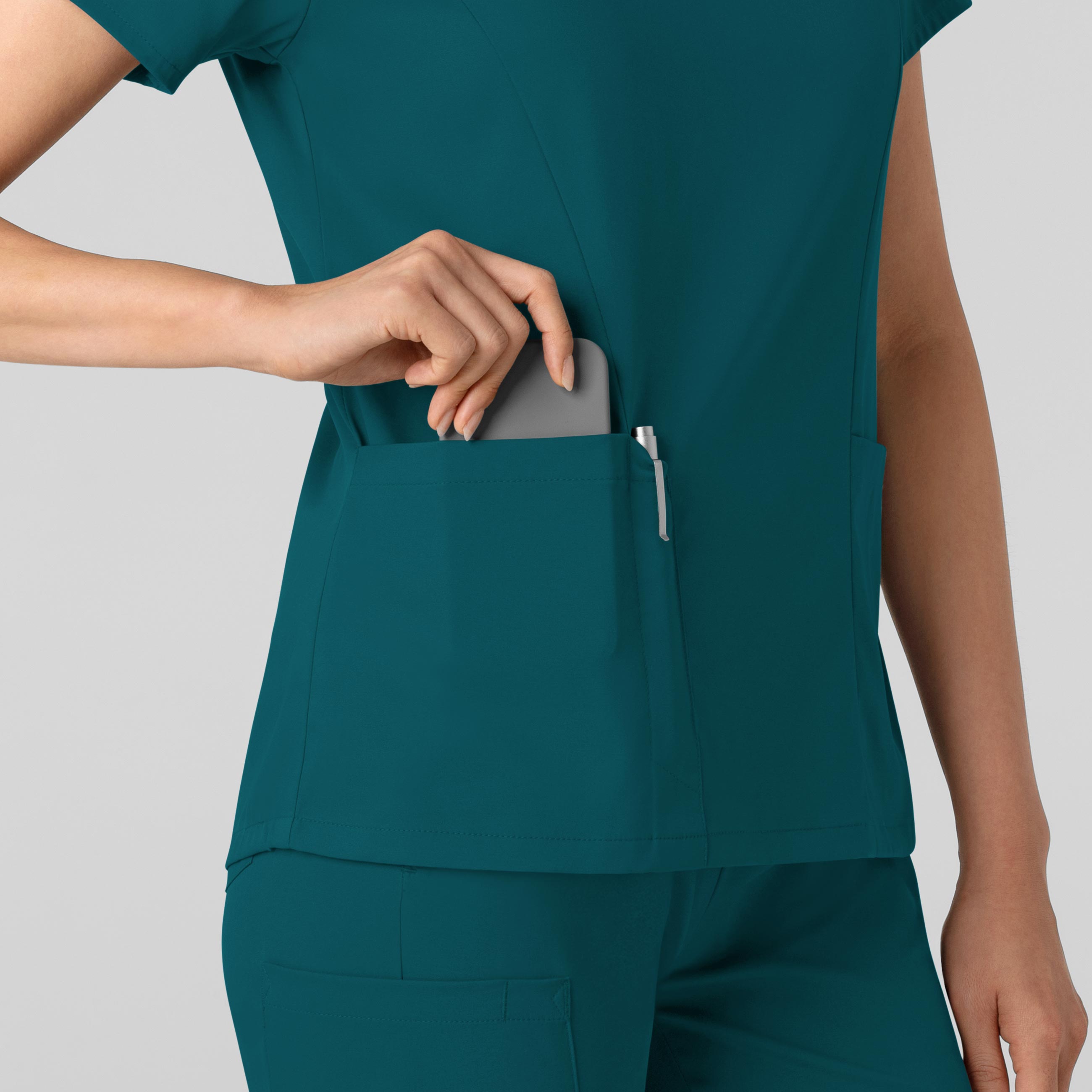 Boundless 6251 2-Pocket V-Neck Scrub Top Caribbean