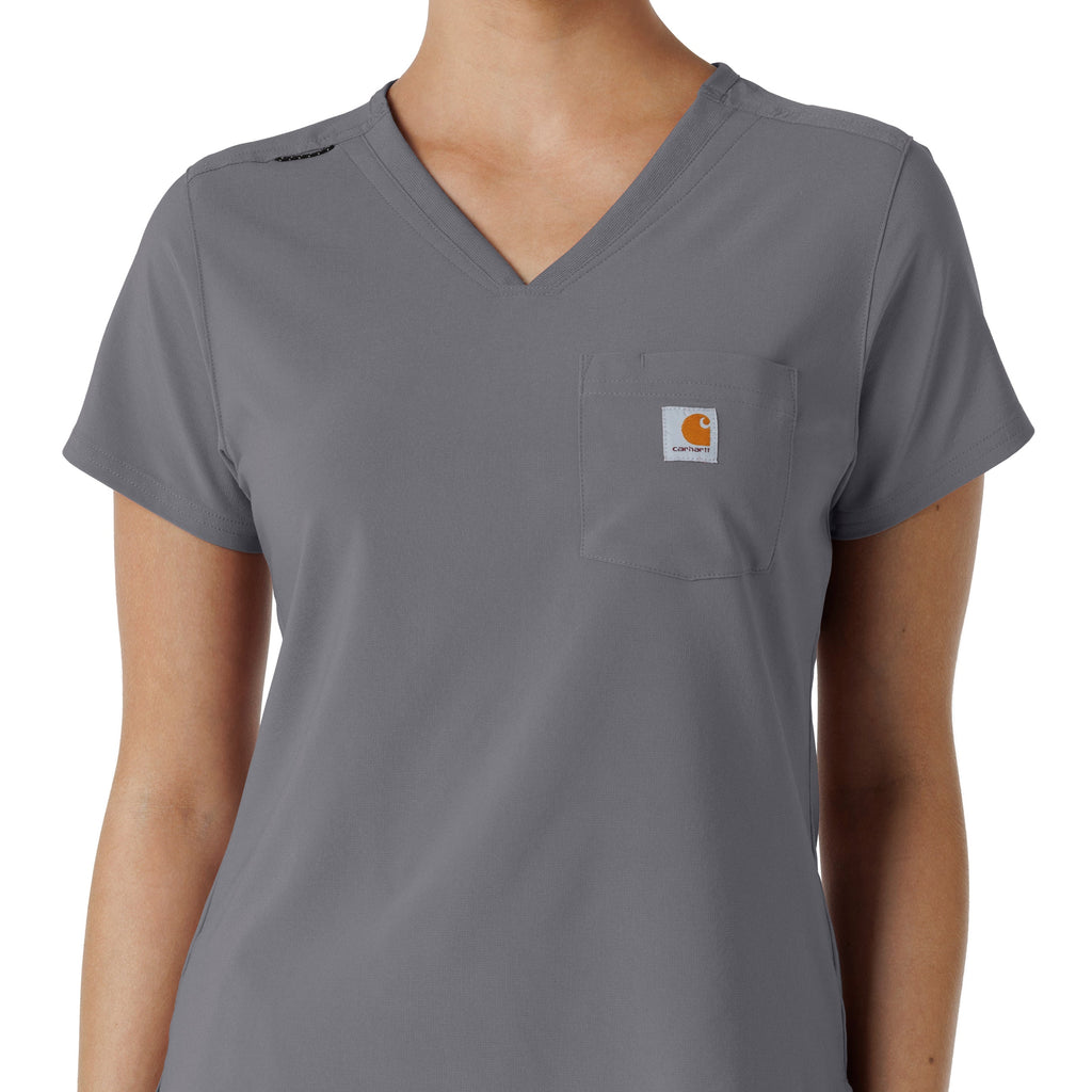 Force Cross-Flex C13410 Tuck-In Scrub Top Pewter