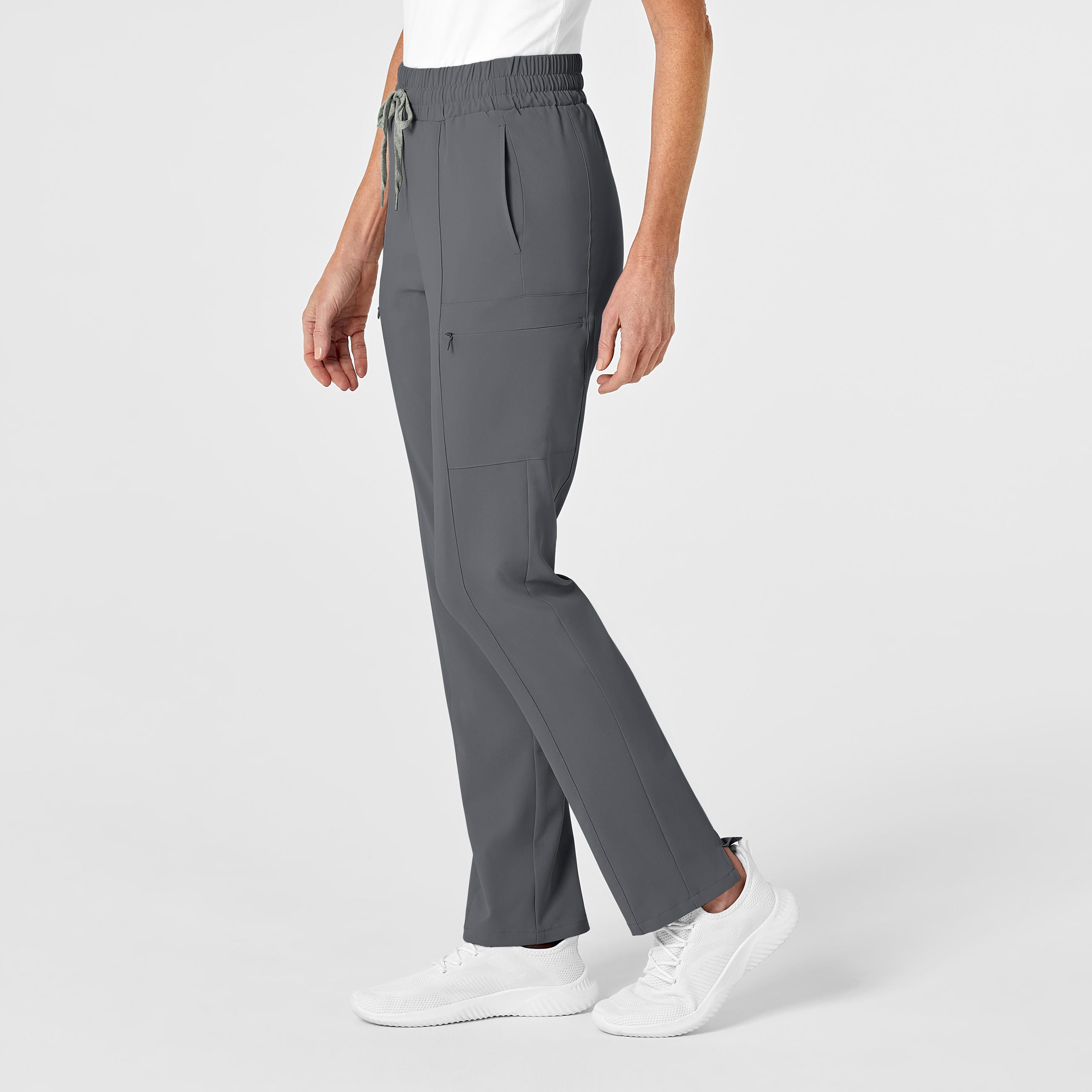 RENEW 5334 High Waist Slim Leg Scrub Pants Pewter