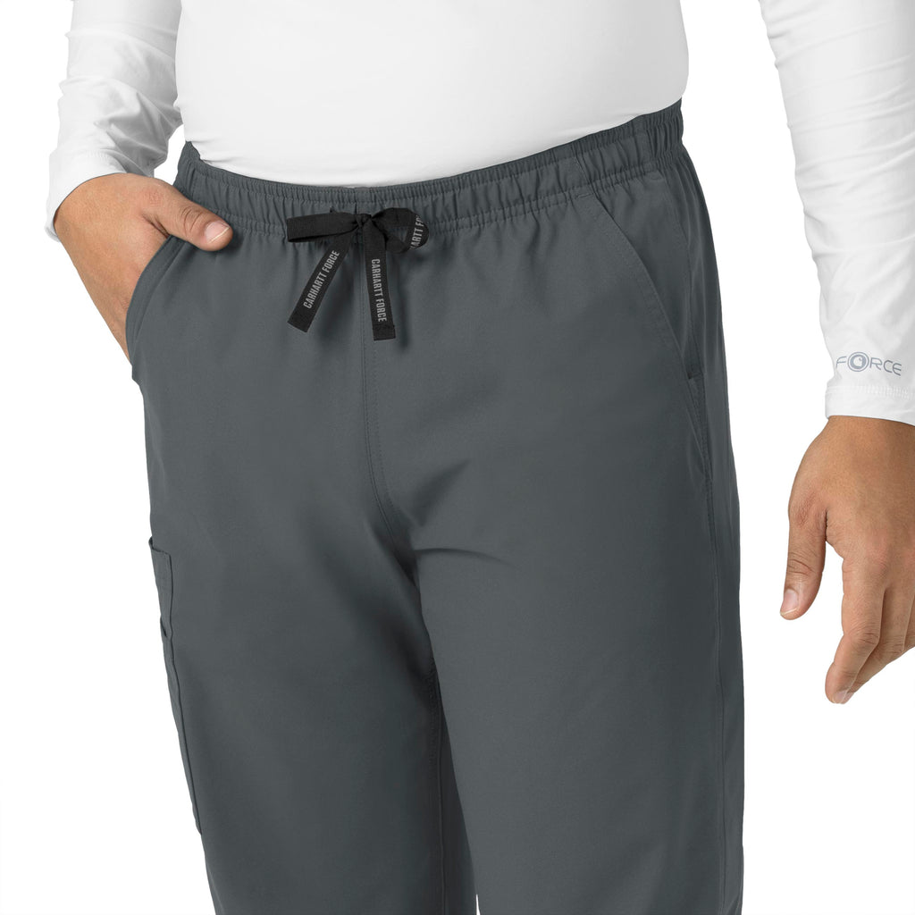 Force Essentials C55013 Unisex Elastic Waist Cargo Scrub Pants Pewter