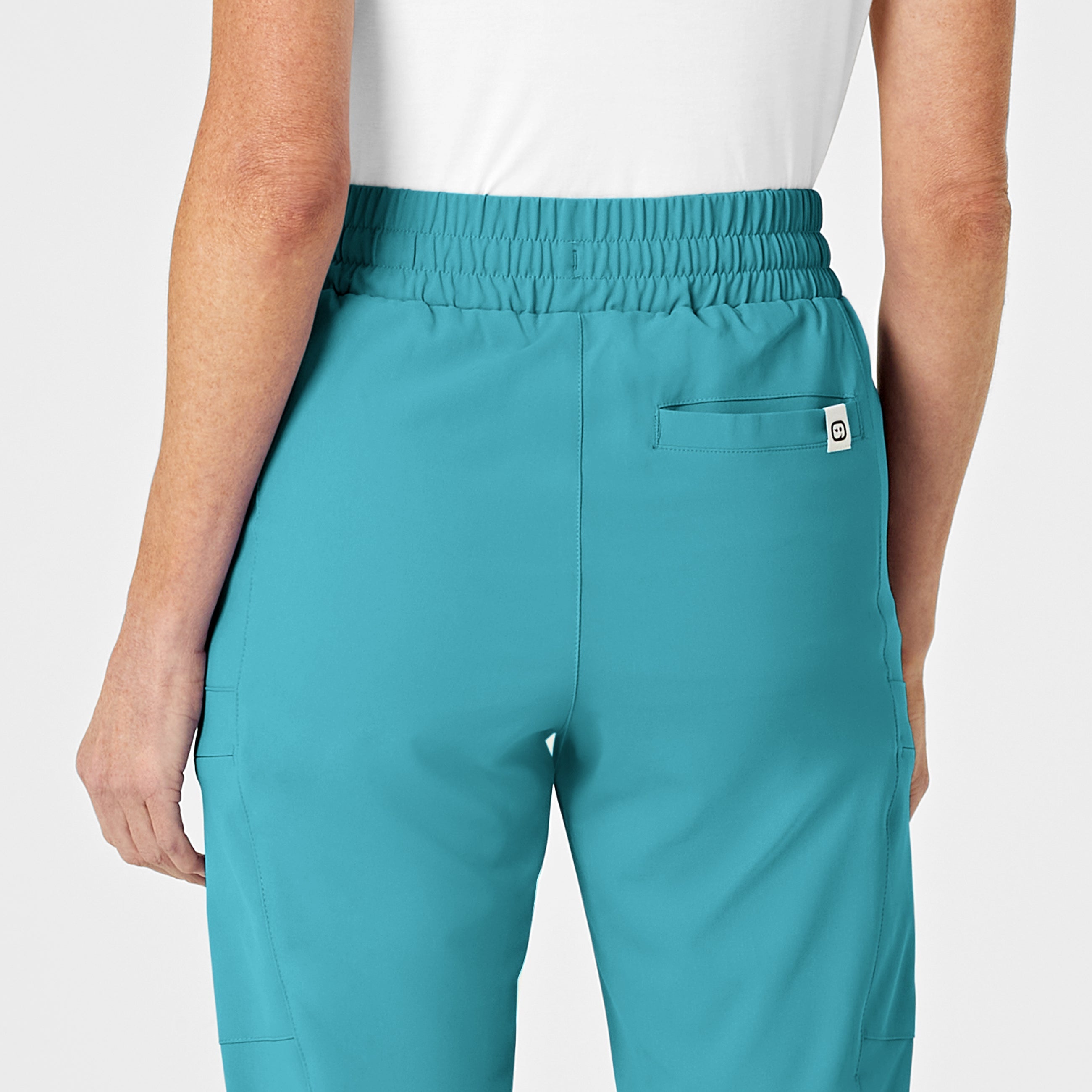 RENEW 5334 High Waist Slim Leg Scrub Pants Teal Blue