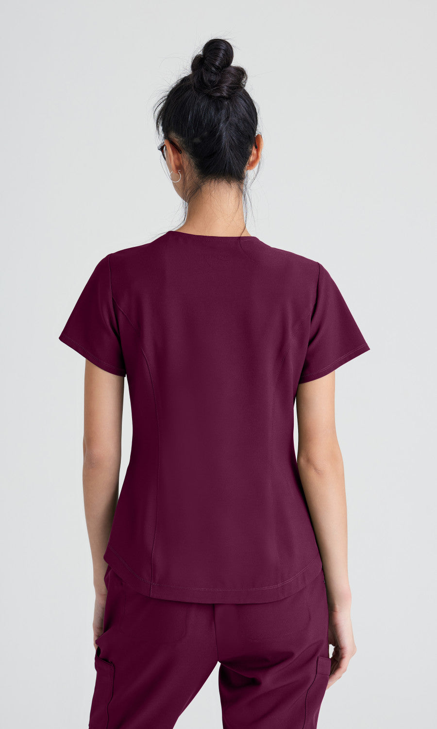 Grey's Anatomy Evolve GSST180 Rhythm Scrub Top Wine