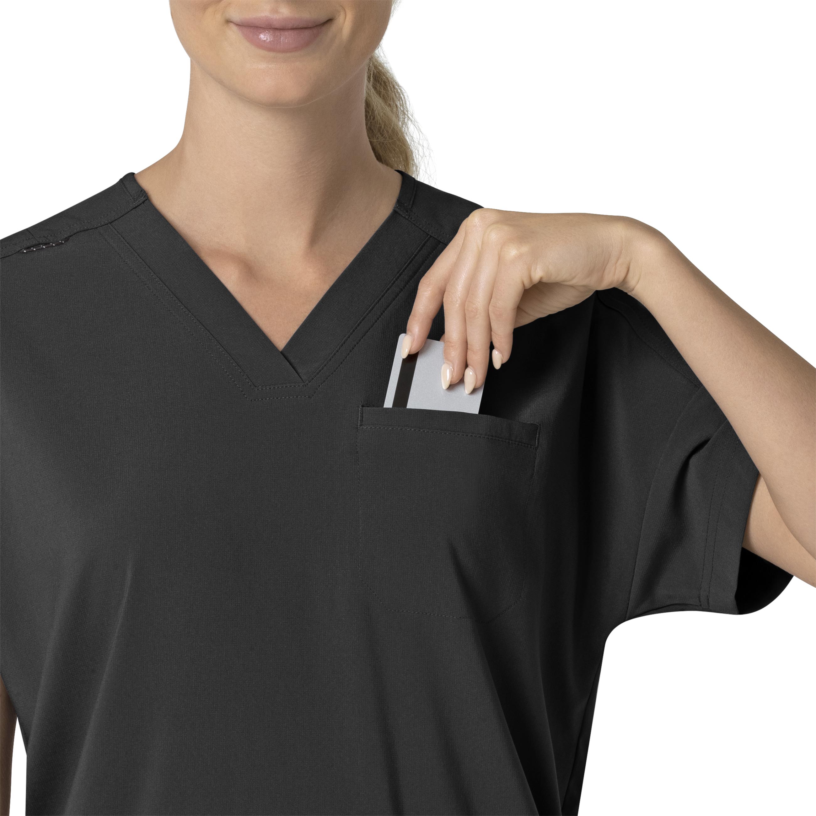 Force Cross-Flex C13110 Oversized V-Neck Scrub Top Black