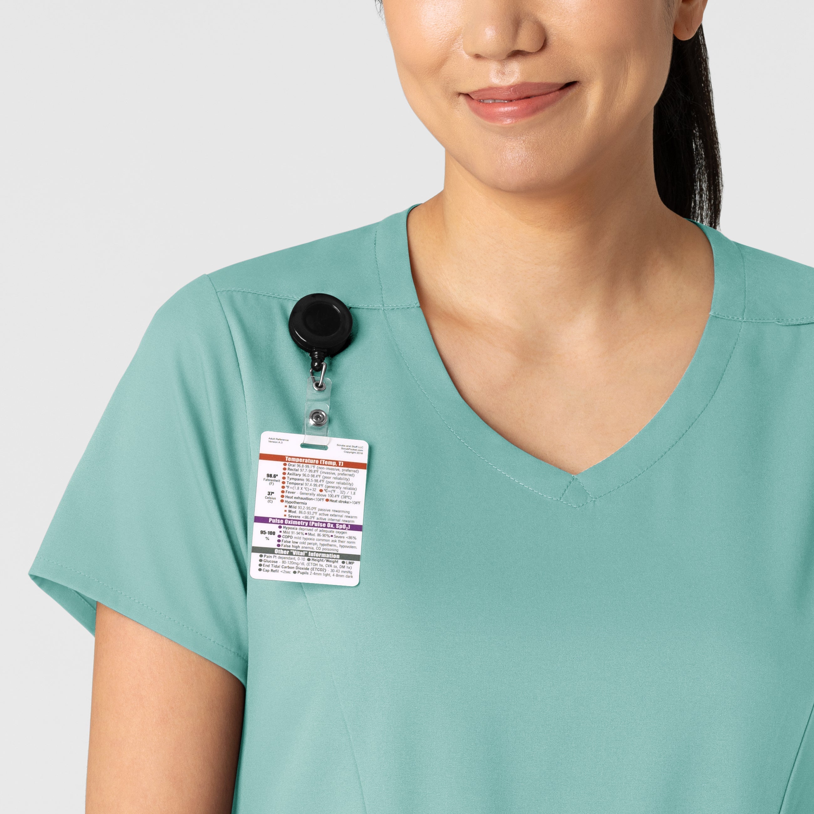 Boundless 6251 2-Pocket V-Neck Scrub Top Turquoise