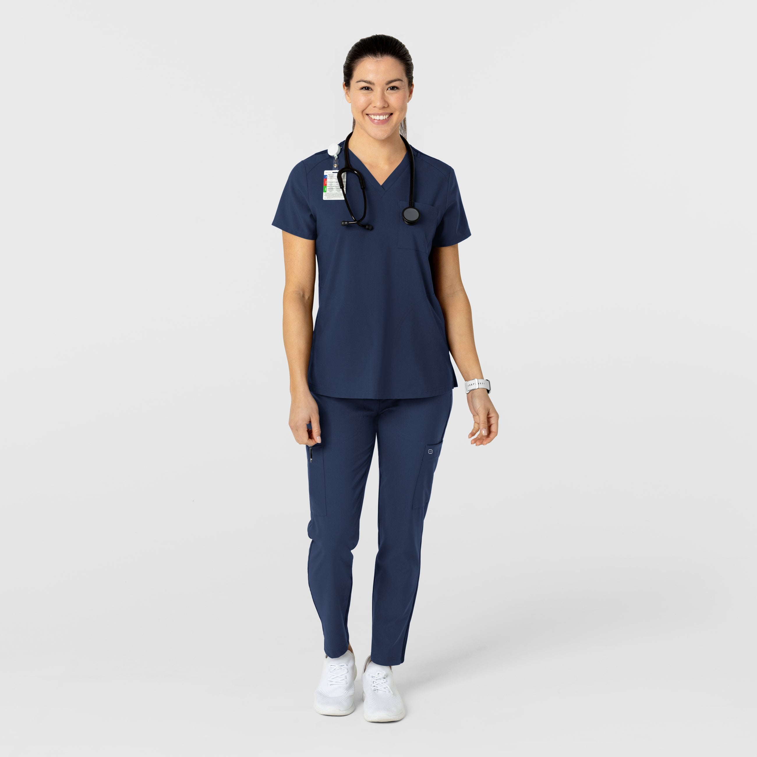 W123 5045 Flex-n-Reach Track Scrub Pants Navy