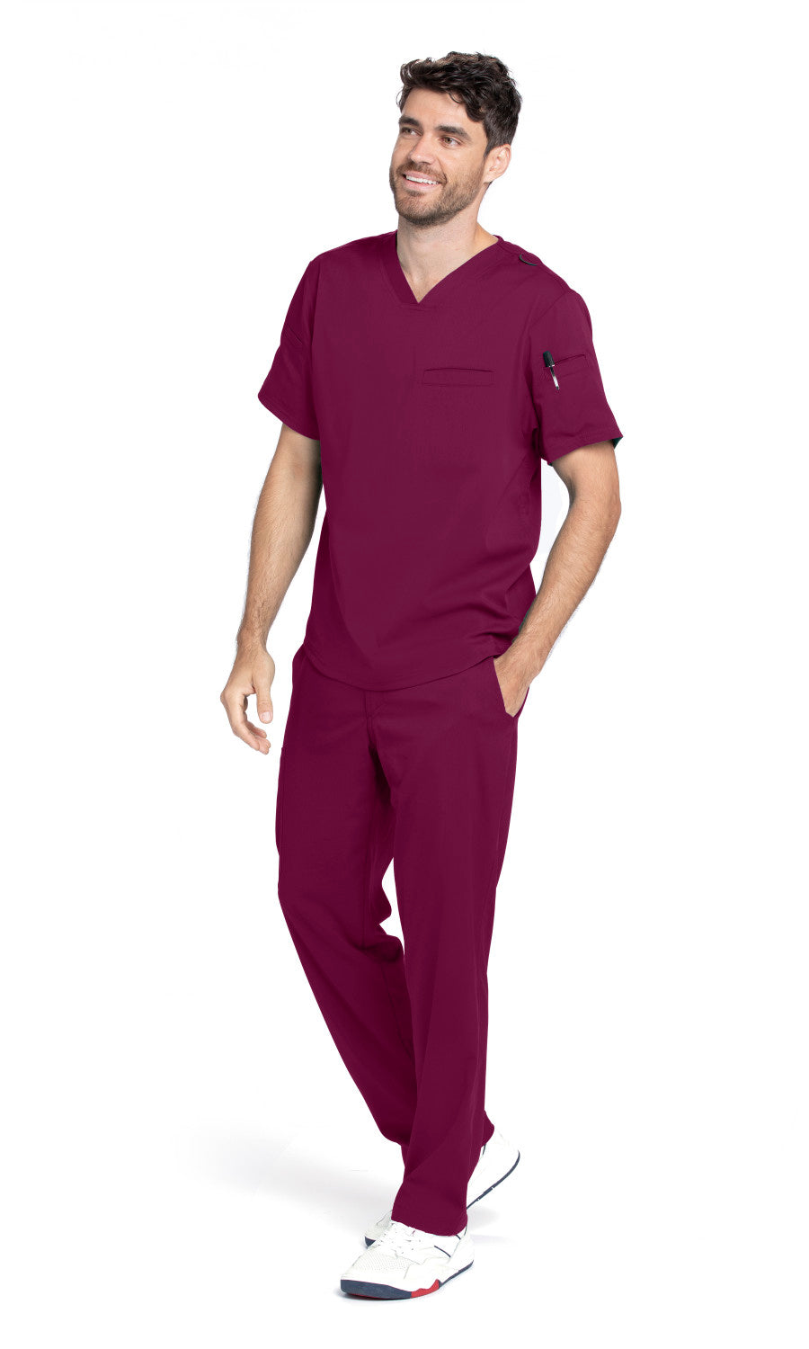 Grey's Anatomy Spandex Stretch GRSP507 Wesley Scrub Pants Wine