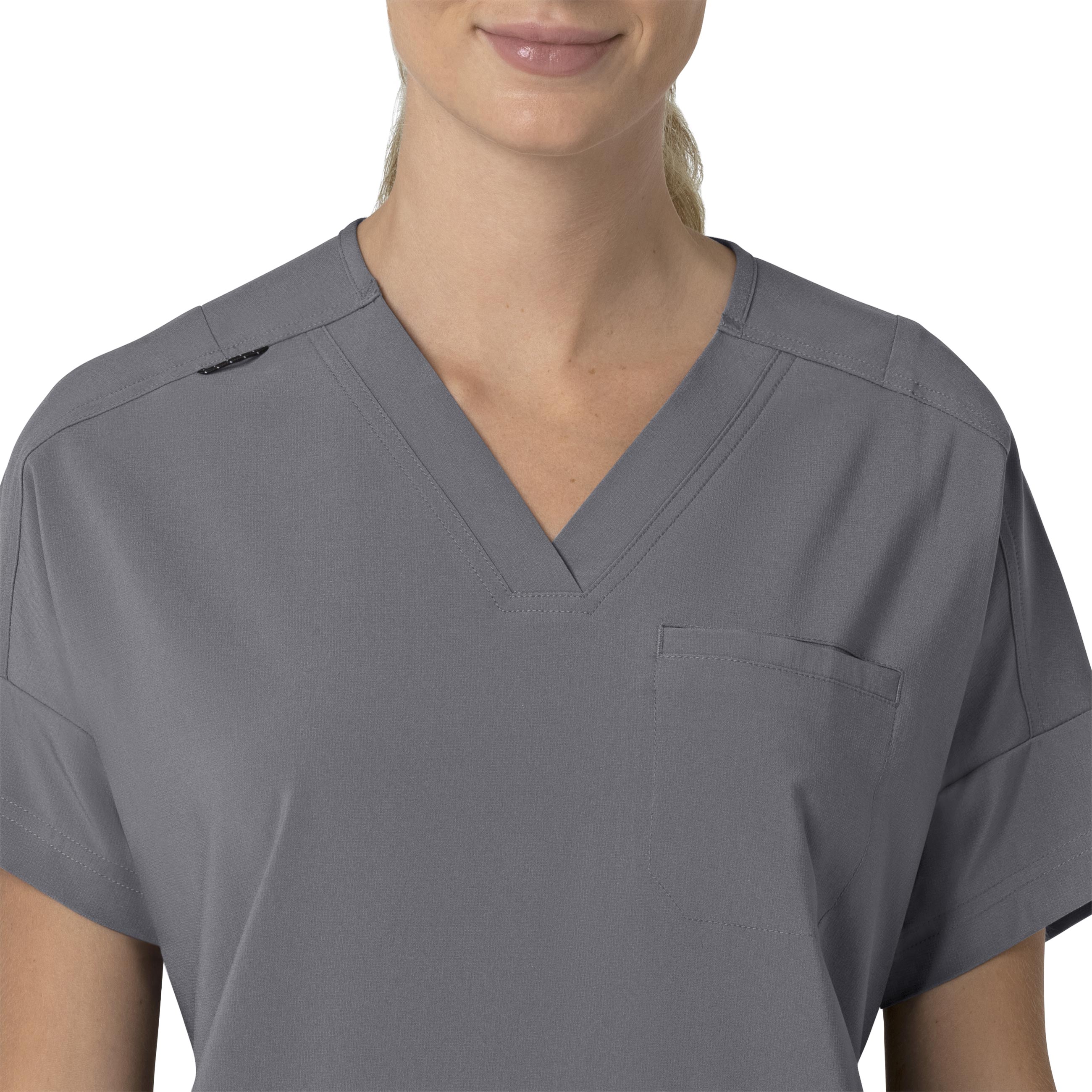 Force Cross-Flex C13110 Oversized V-Neck Scrub Top Pewter