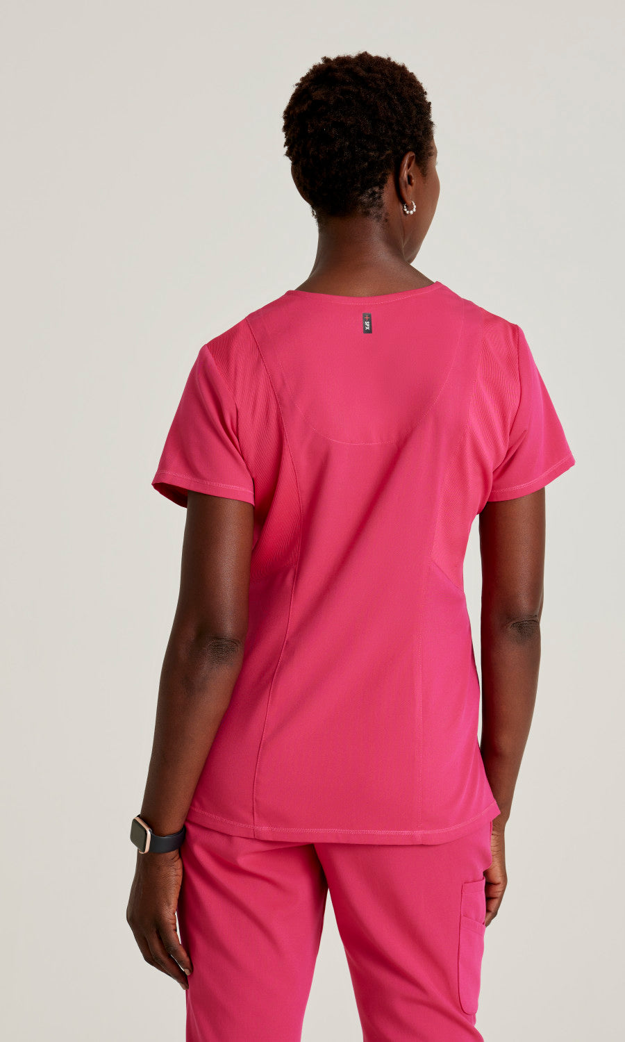 Grey's Anatomy Stretch GRST045 Serena Scrub Top Vibrance Pink