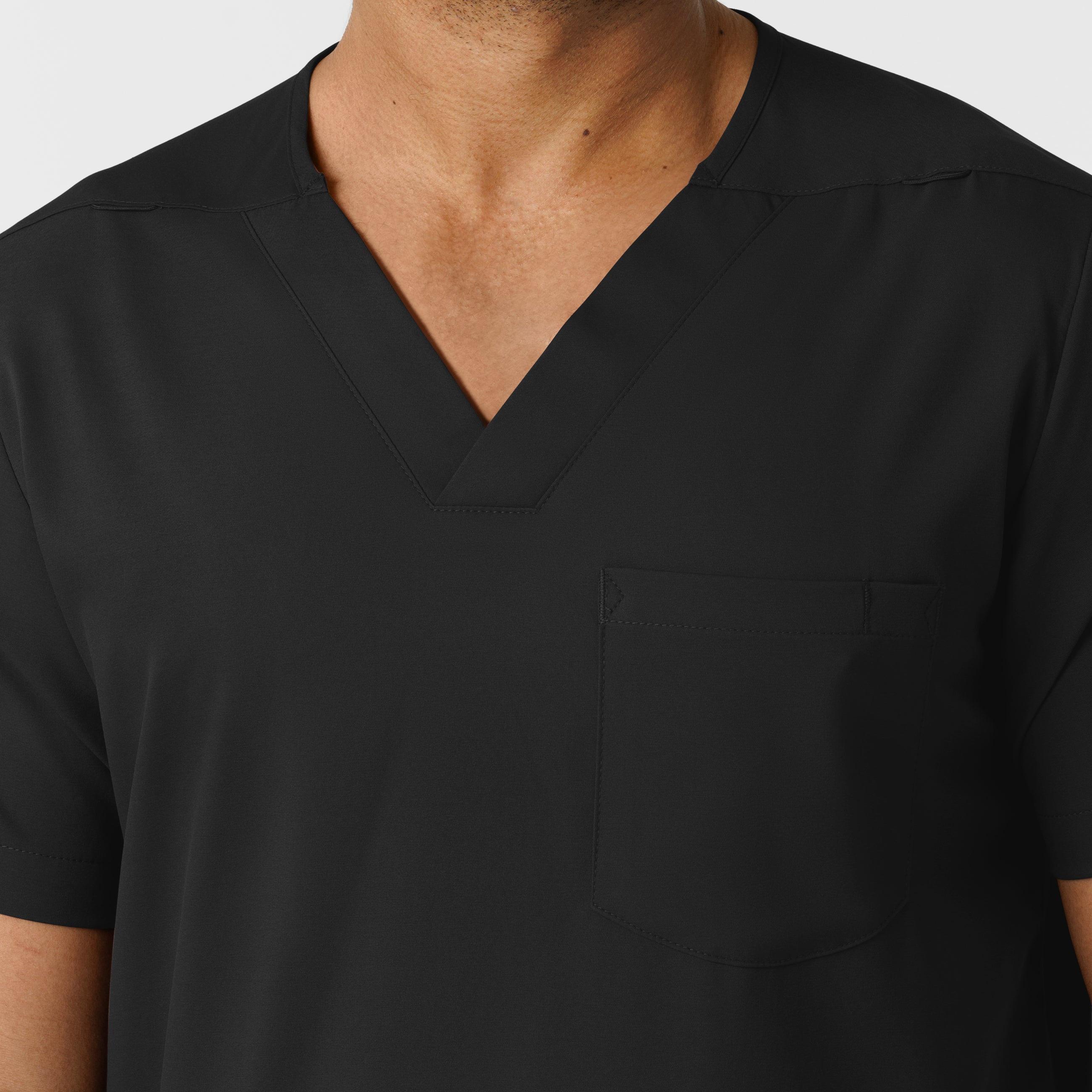 Boundless 6351 Men's Multi Pocket V-Neck Scrub Top Black