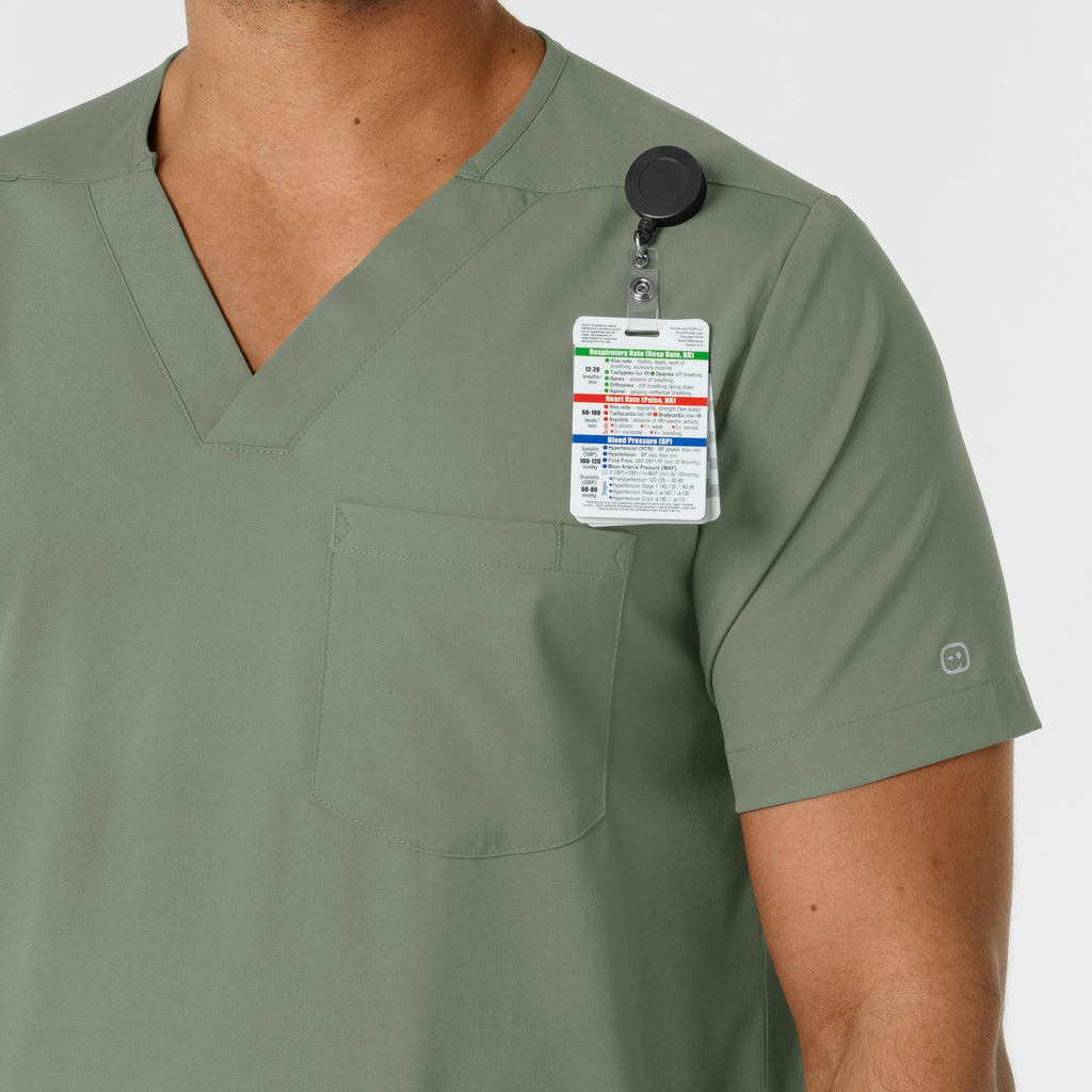Boundless 6351 Men's Multi Pocket V-Neck Scrub Top Sage