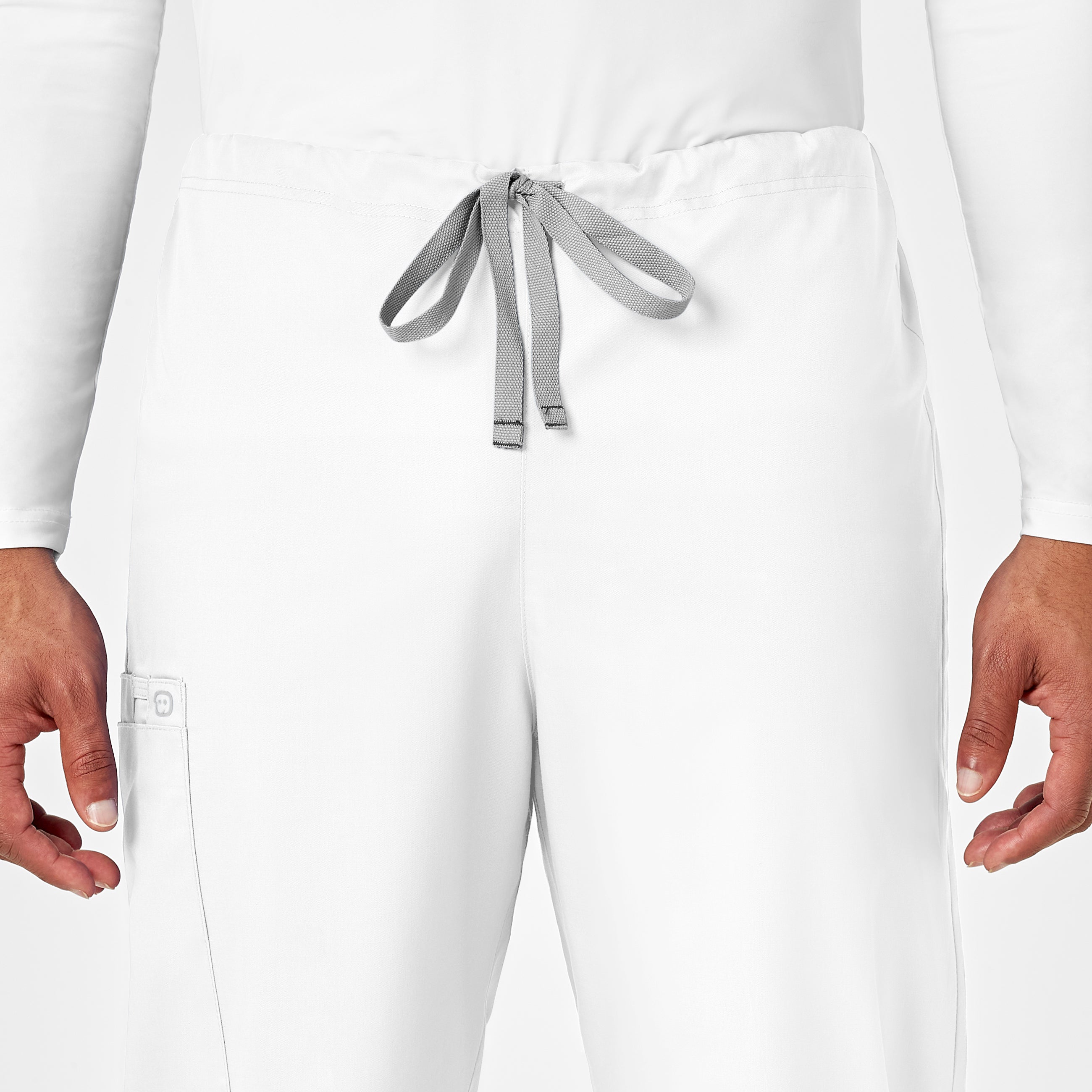 WonderWORK 500 Unisex Drawstring Cargo Scrub Pants White