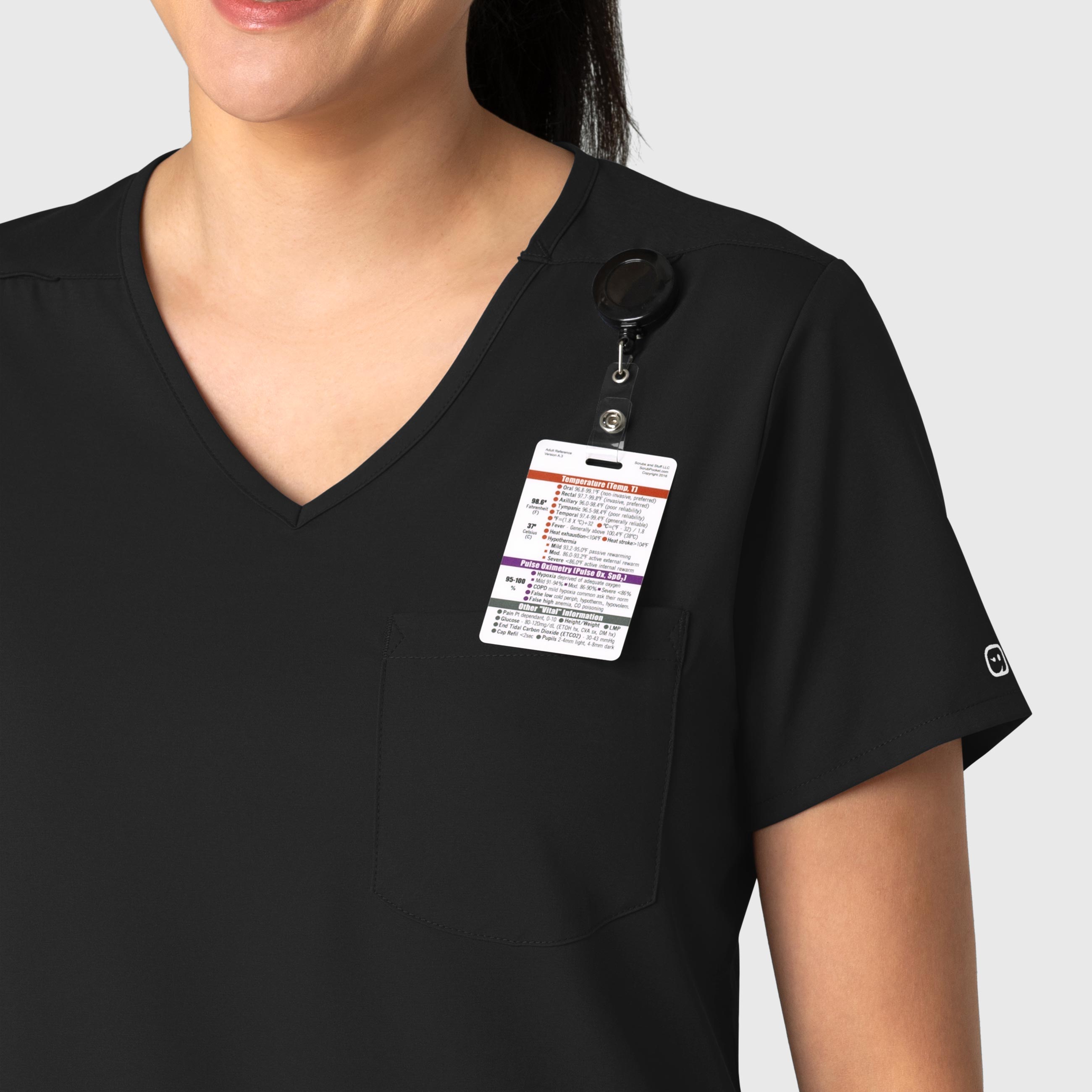 Boundless 6151 Tuck-In Scrub Top Black
