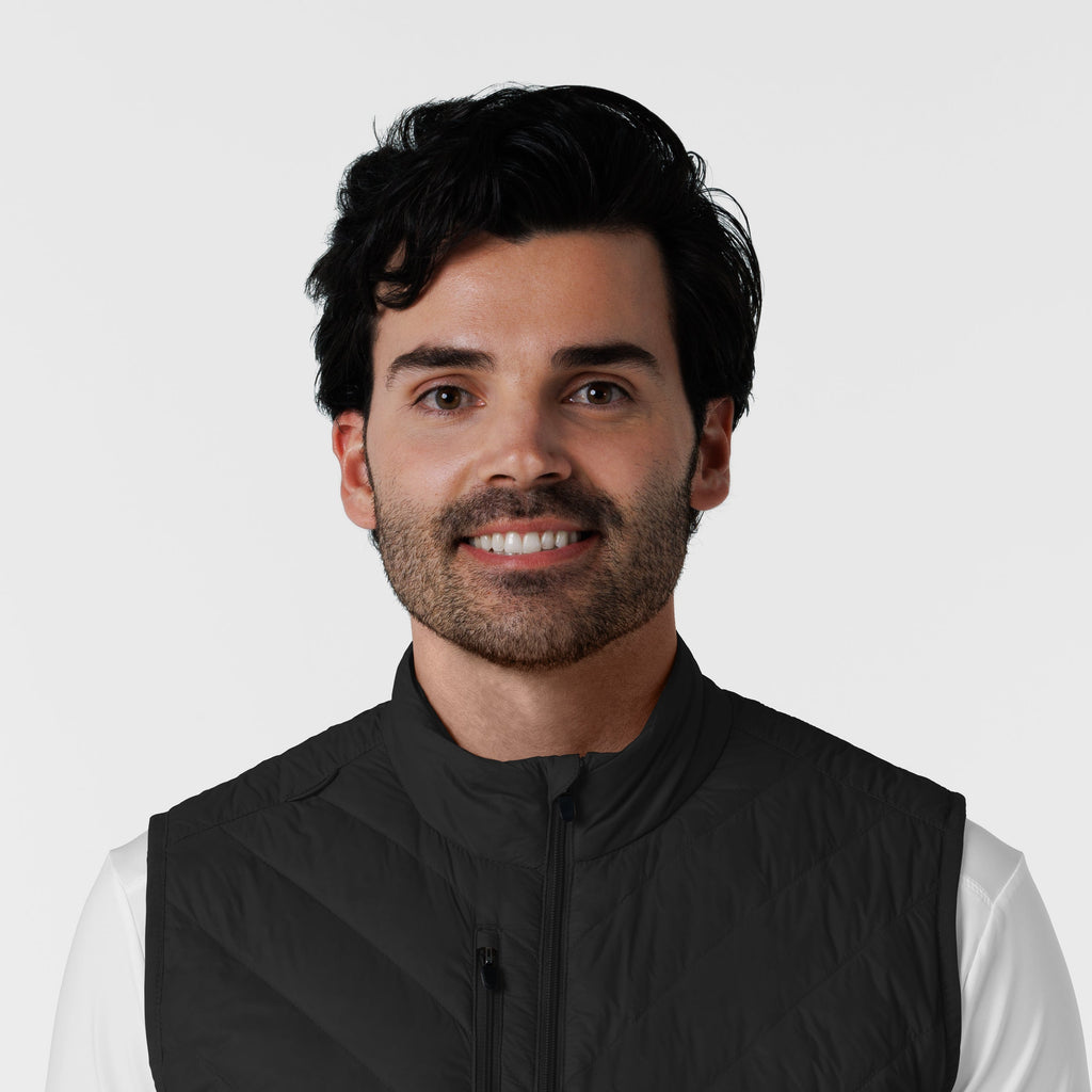 Layers 8377 Men's Quilted Scrub Vest Black