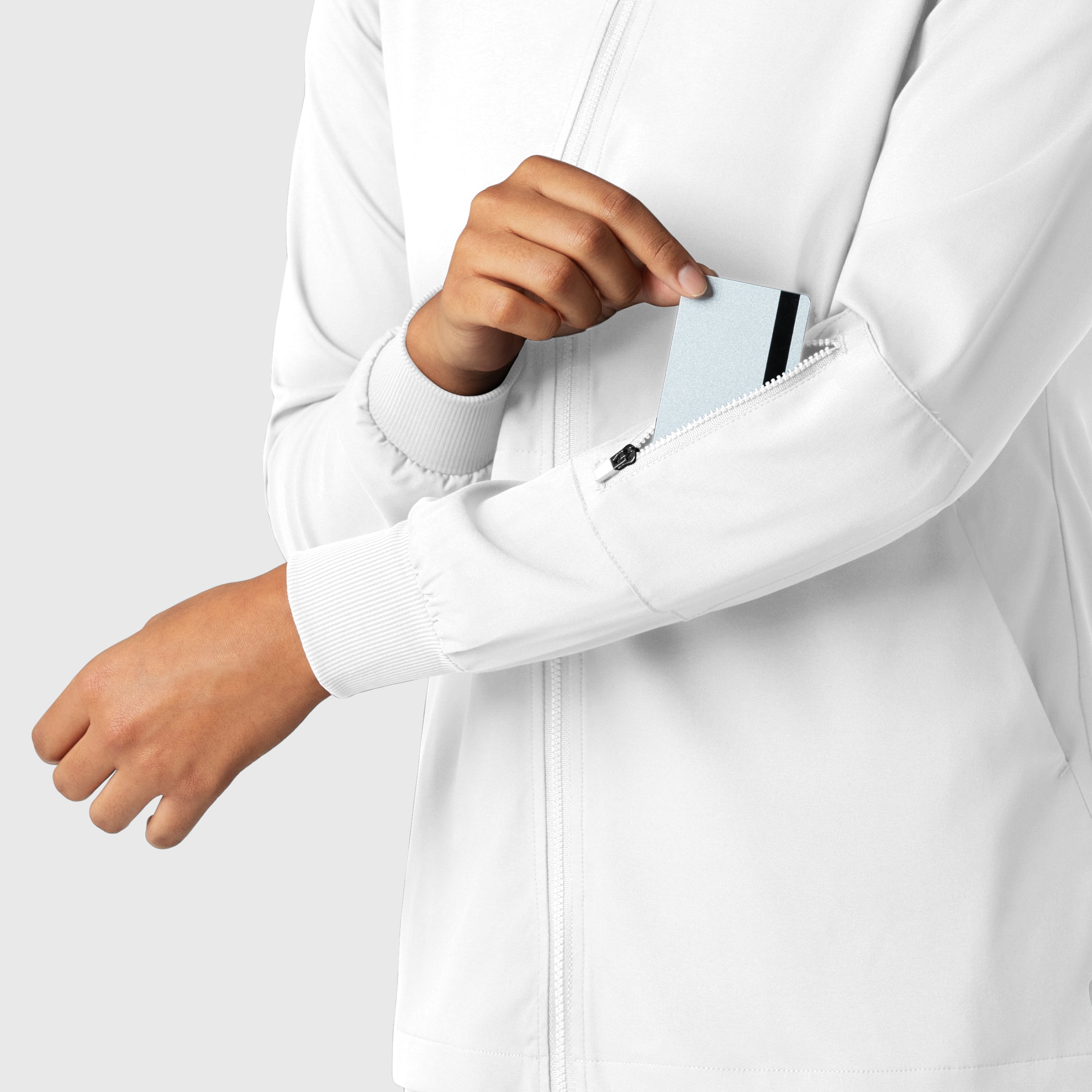 Boundless 8151 Warm Up Scrub Jacket White