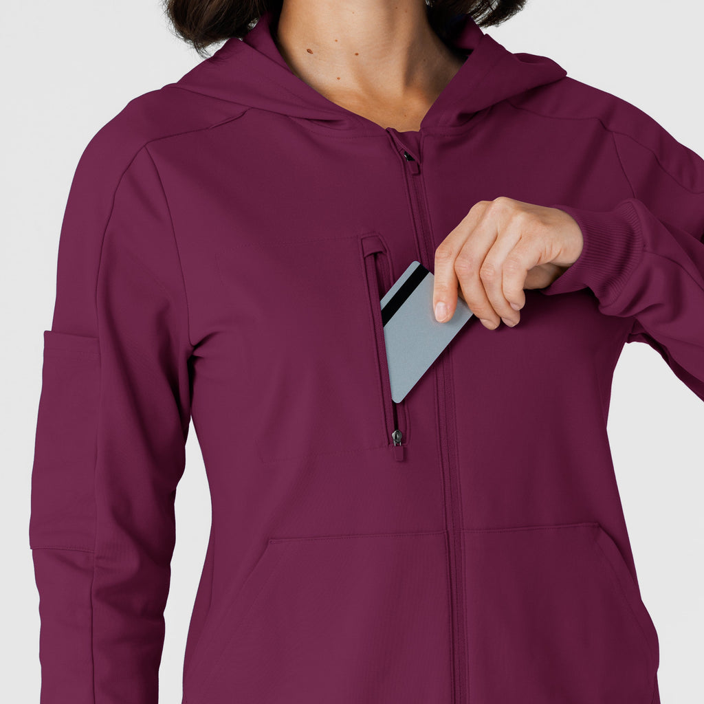 RENEW 8159 Knit Women’s Zip Hoodie Wine