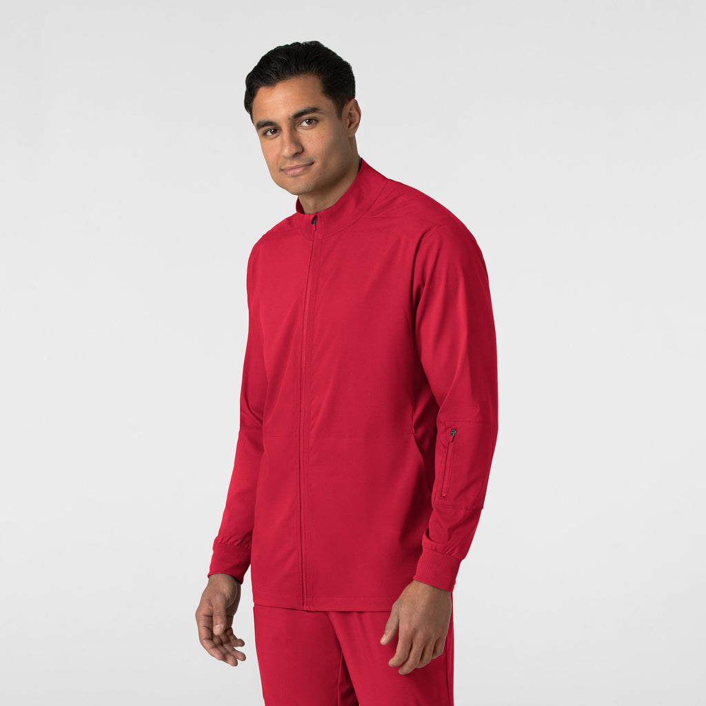 Boundless 8351 Men's Warm Up Scrub Jacket Red