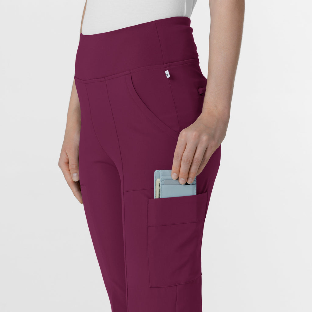 RENEW 5534 Cargo Flare Scrub Pants Wine