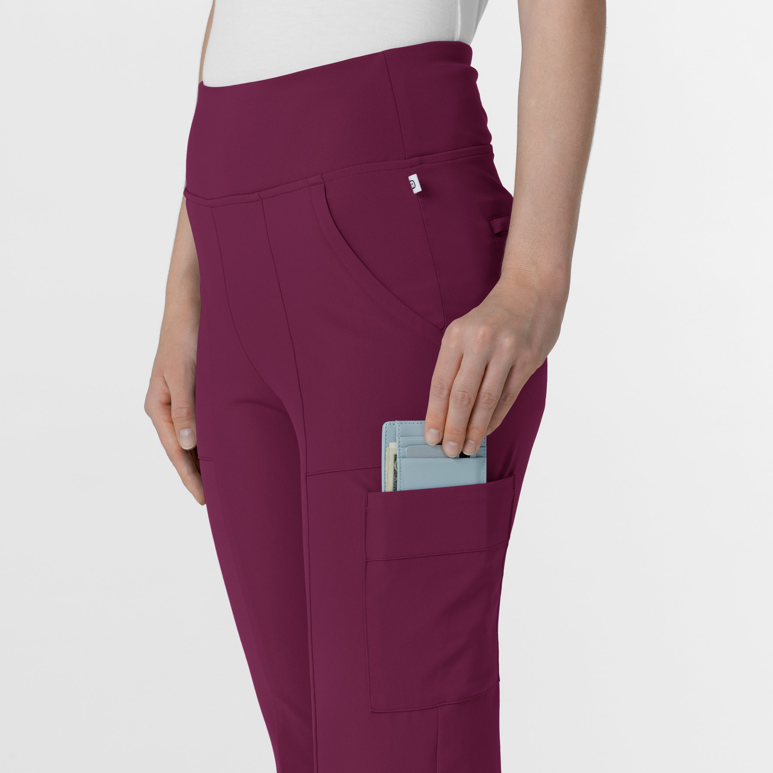RENEW 5534 Cargo Flare Scrub Pants Wine
