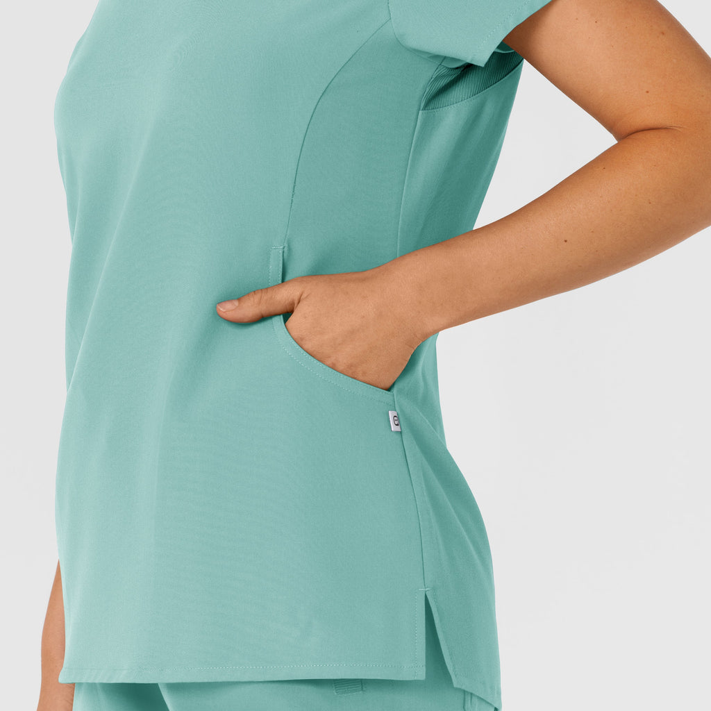Nova 6432 Flex-n-Reach V-Neck Scrub Top Turquoise