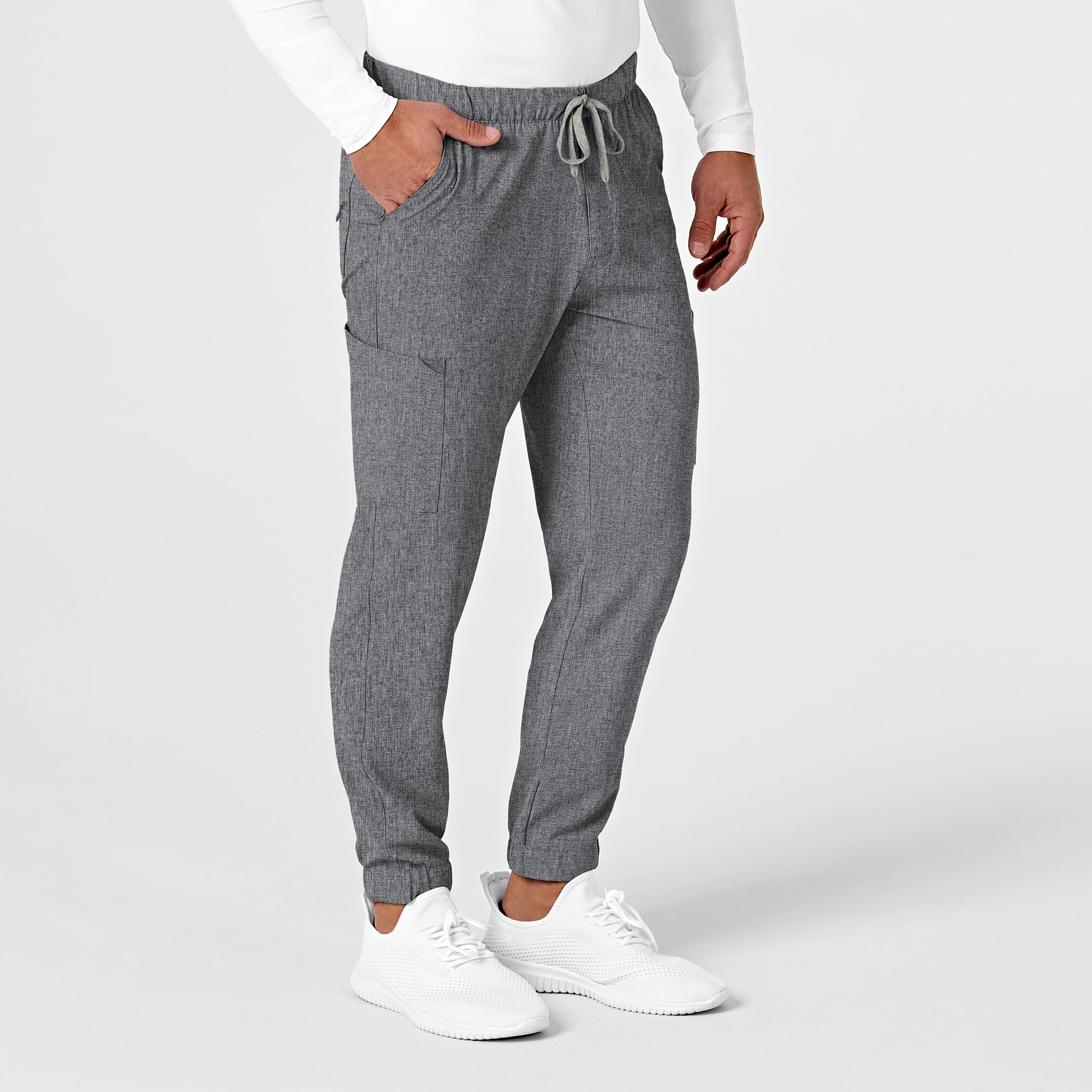 RENEW 5034 Men's Jogger Scrub Pants Grey Heather