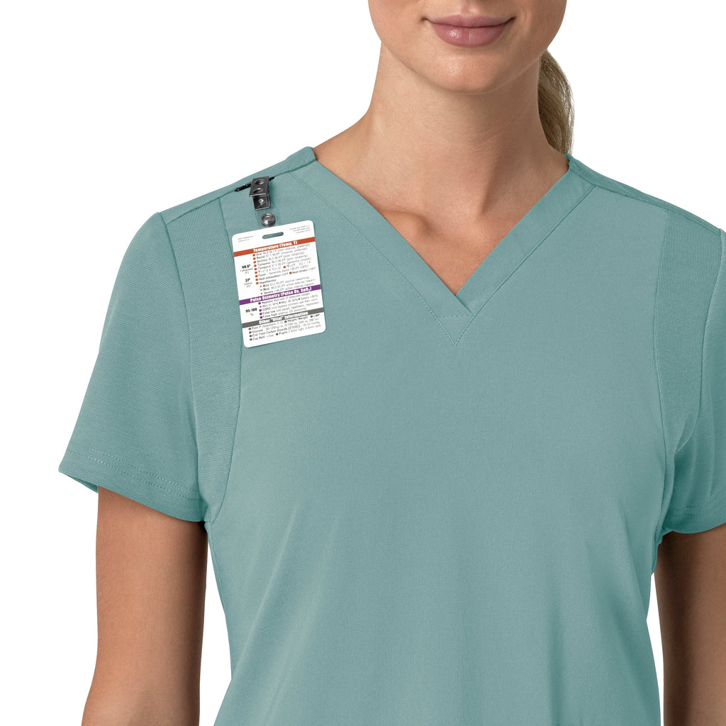 Force Cross-Flex C13210 Flex Panel V-Neck Scrub Top Summer Blue