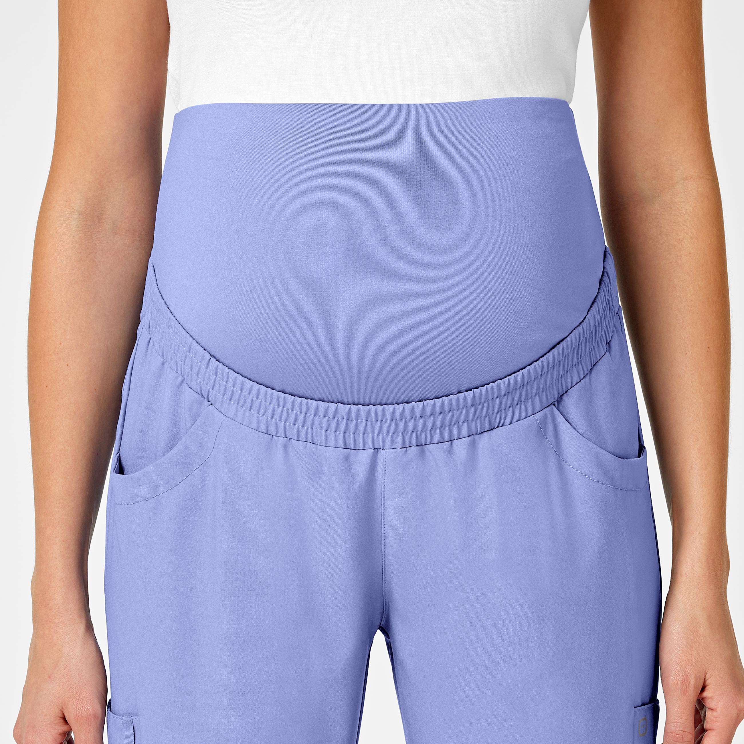 W123 5455 Maternity Jogger Scrub Pants Ceil Blue