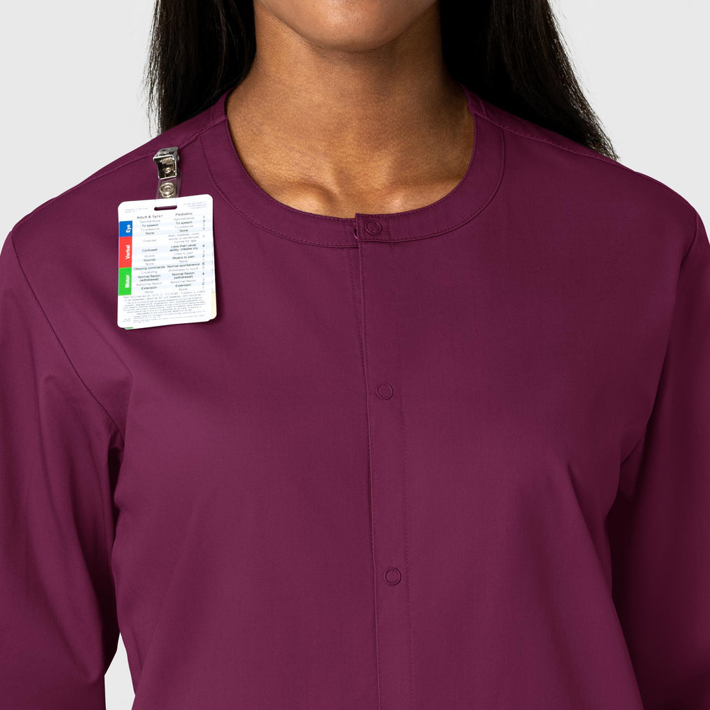 WonderWORK 800 Unisex Snap Front Jacket Wine