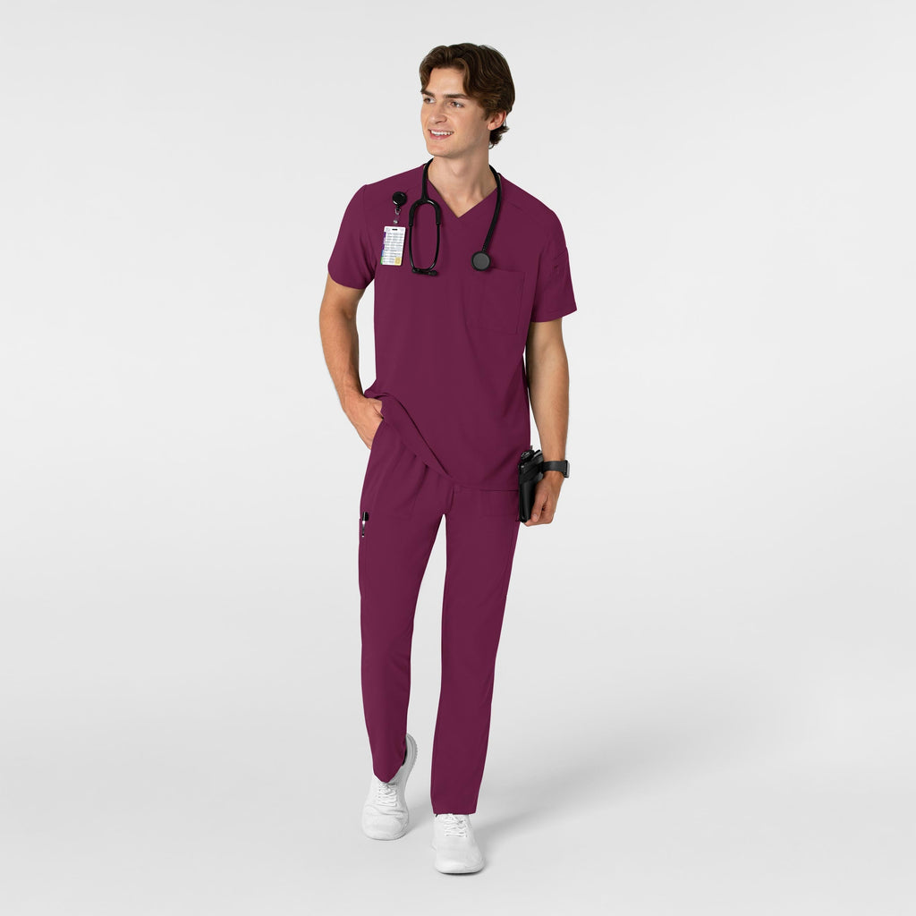 RENEW 5834 Men's Tapered Scrub Pants Wine