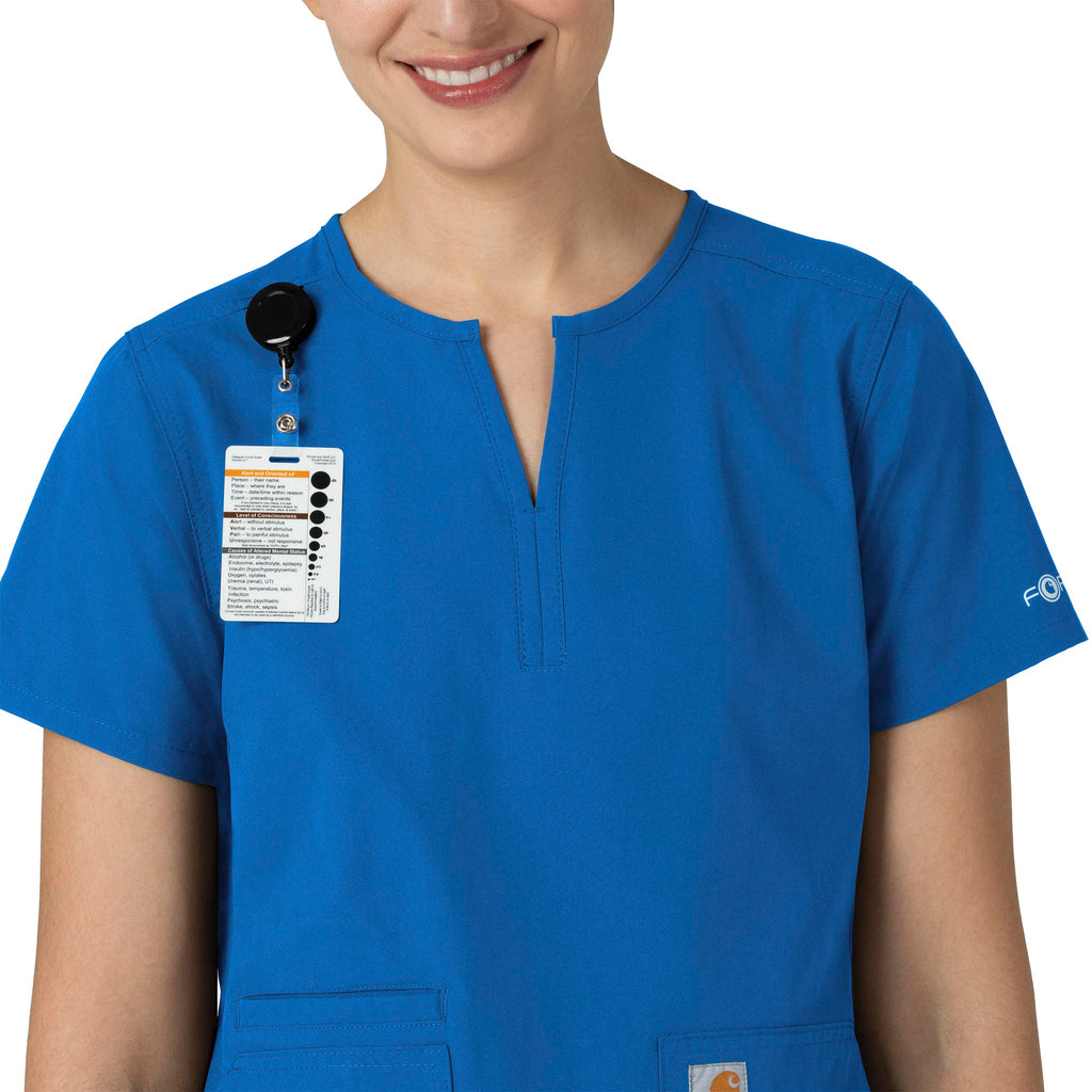 Force Essentials C12213 Notch Neck Tunic Scrub Top Royal