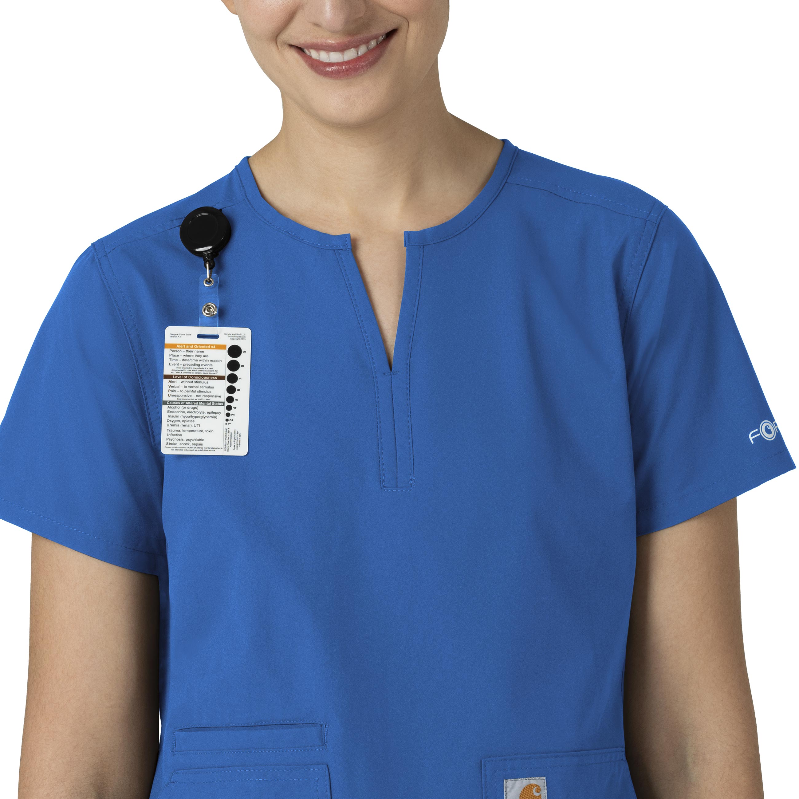 Force Essentials C12213 Notch Neck Tunic Scrub Top Royal