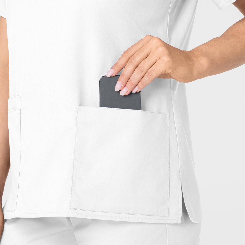 WonderWORK 101 V-Neck Scrub Top White