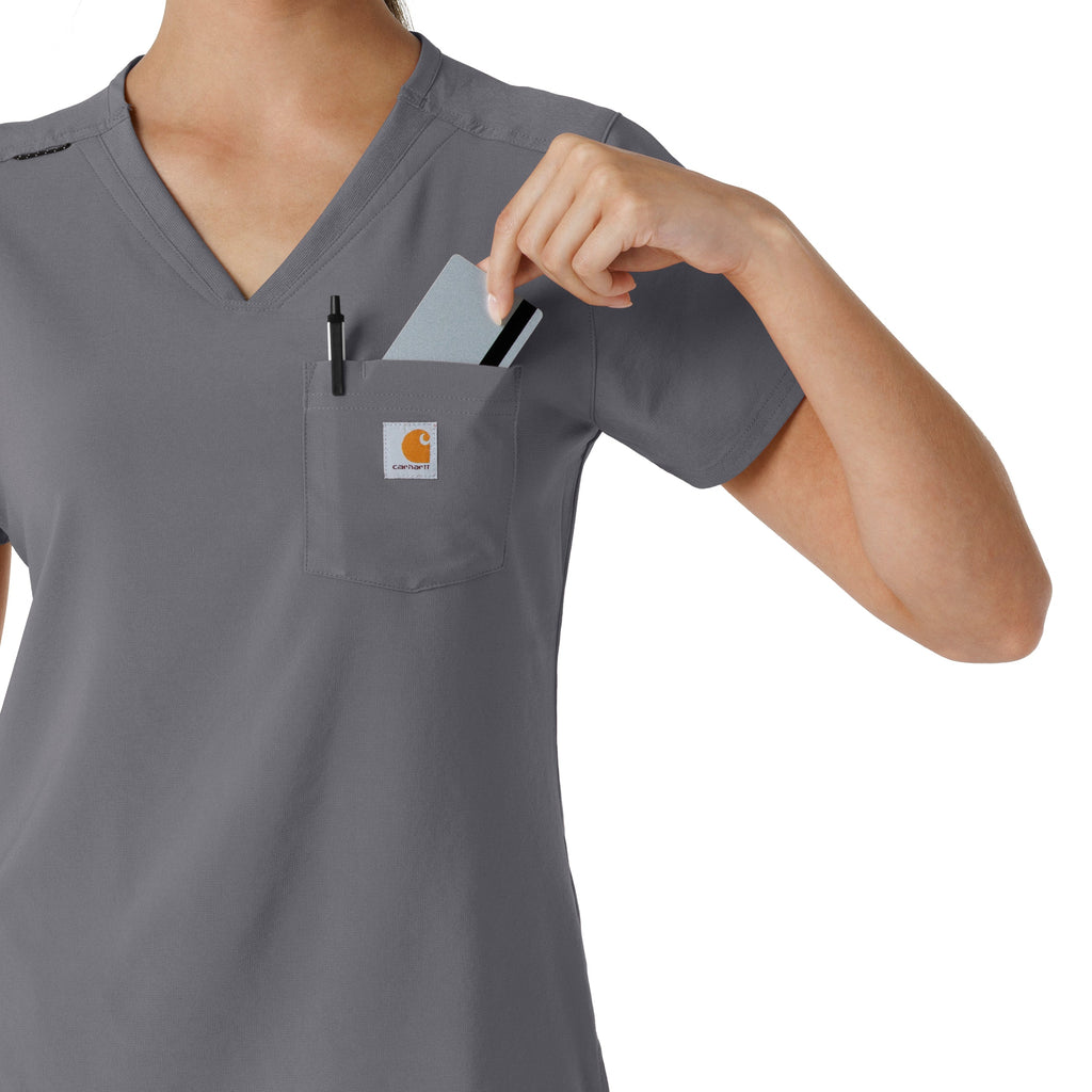 Force Cross-Flex C13410 Tuck-In Scrub Top Pewter