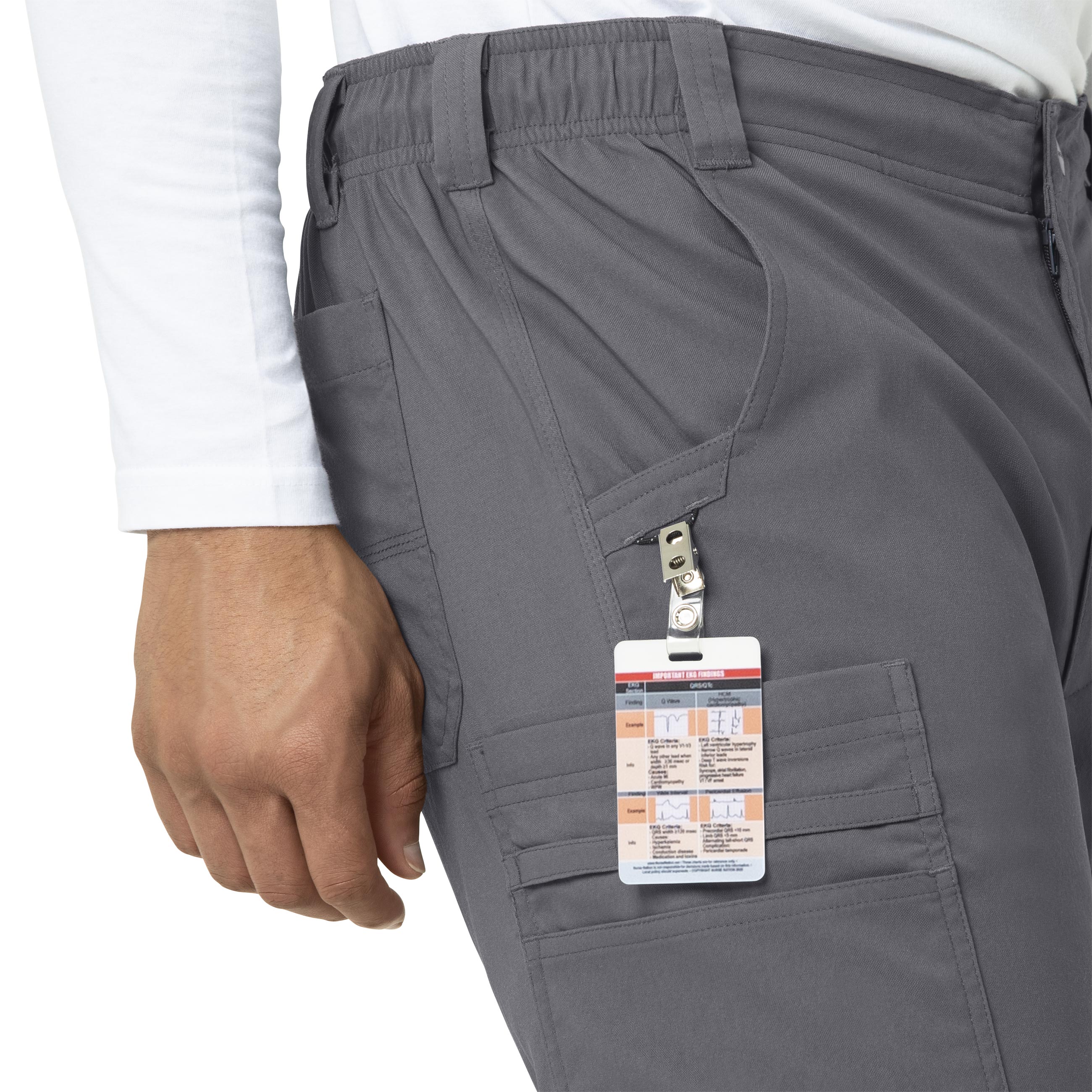 Rugged Flex Peak C55037 Men's Straight Leg Cargo Scrub Pants Pewter