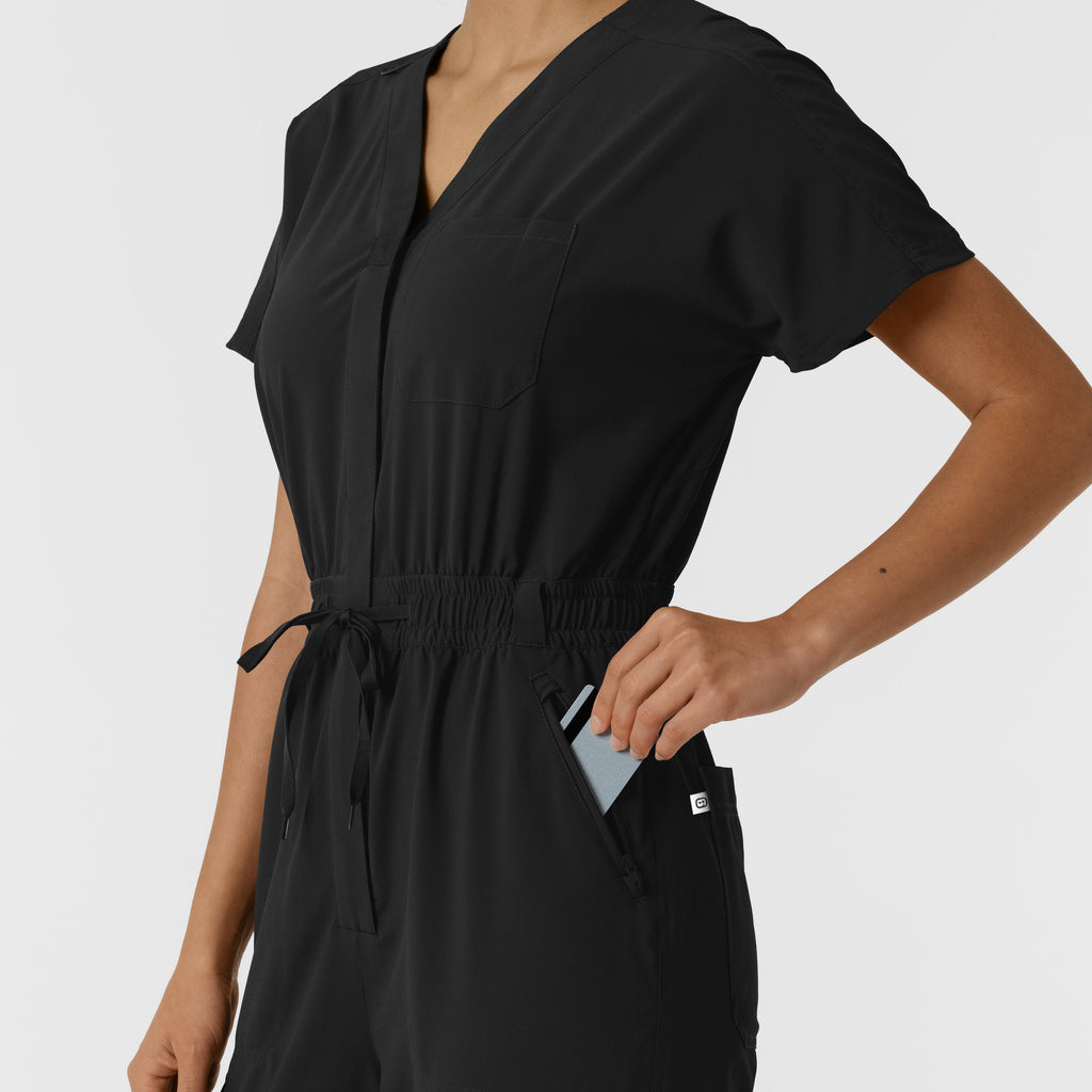 RENEW 3234 Cargo Jogger Scrub Jumpsuit Black