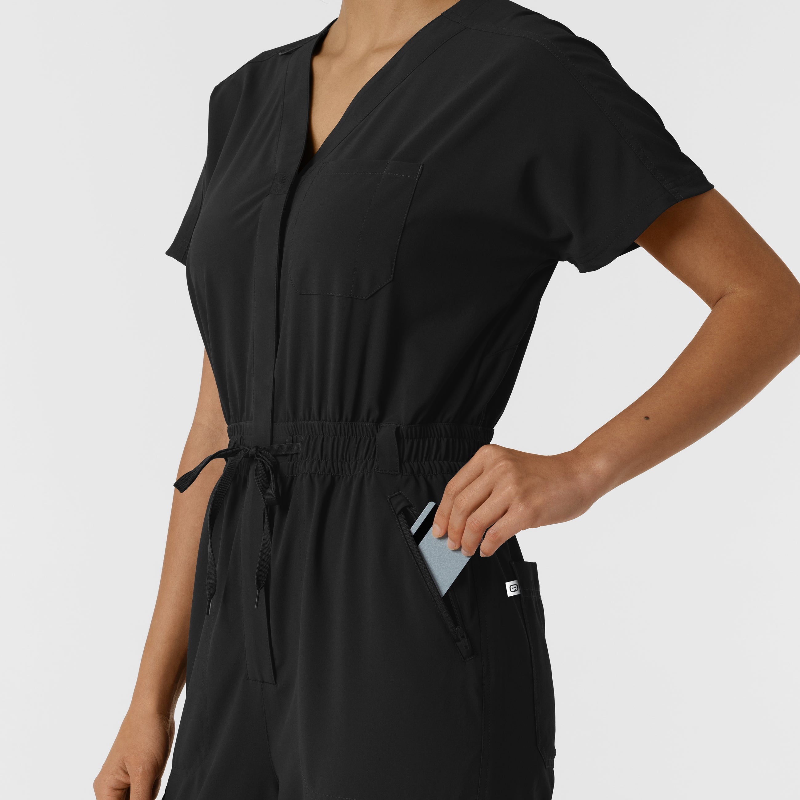 RENEW 3234 Cargo Jogger Scrub Jumpsuit Black