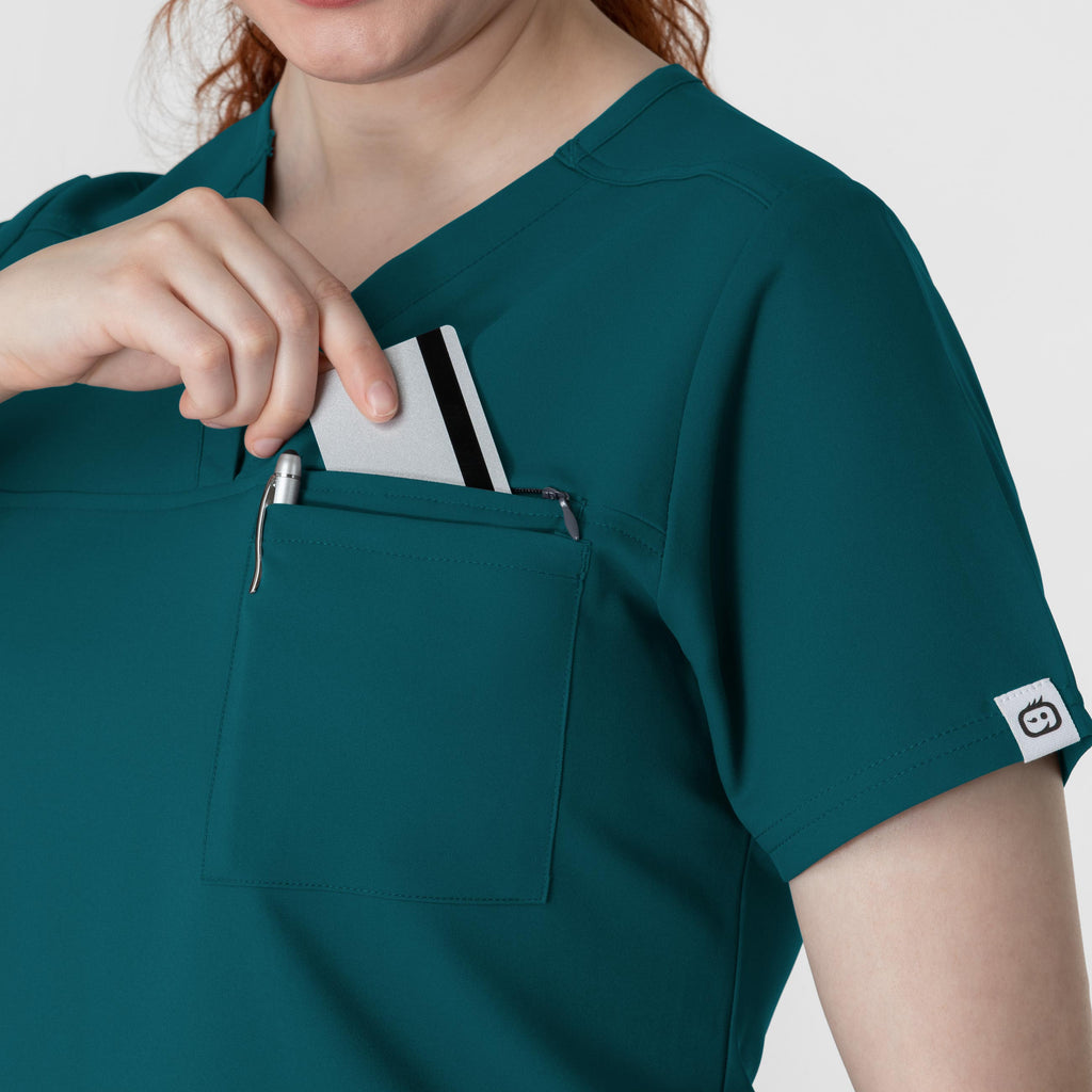 Thrive 6222 V-Neck Tuck-In Scrub Top Caribbean Blue