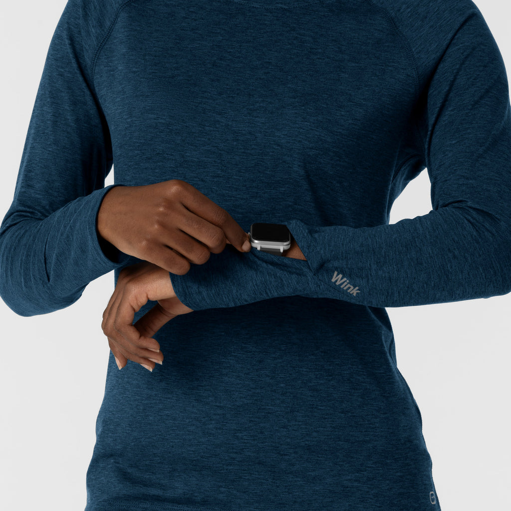 Layers 2139 Watch Window Long Sleeve Underscrub Top Royal Heather