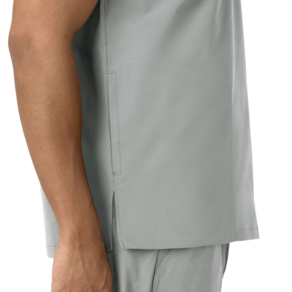 Force Essentials C16113 Men's V-Neck Shirttail Scrub Top Grey