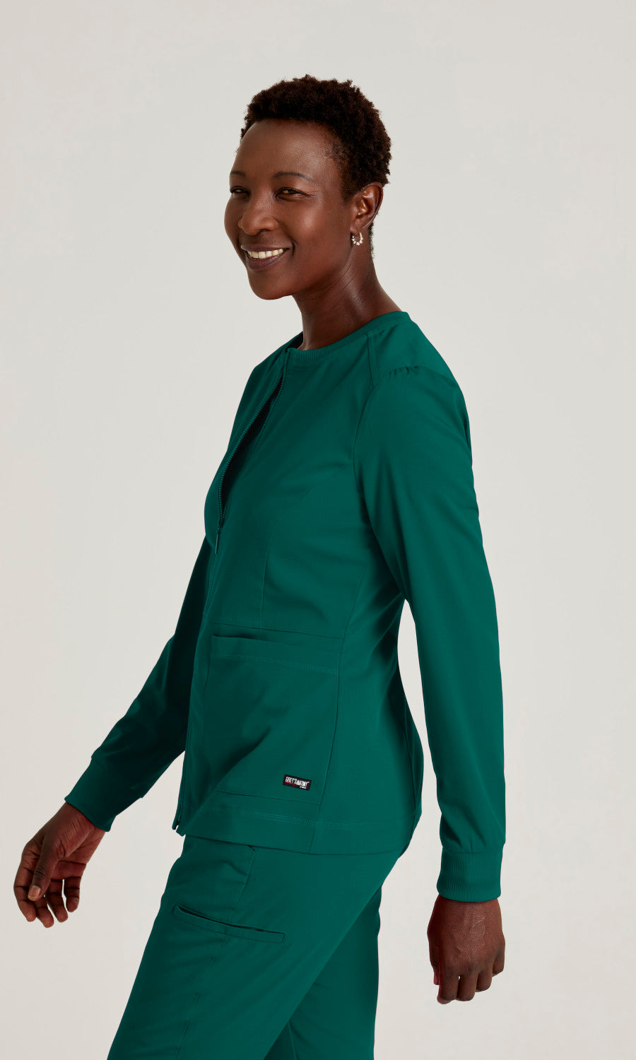 Grey's Anatomy Stretch GRSW017 Millie Jacket Hunter Green