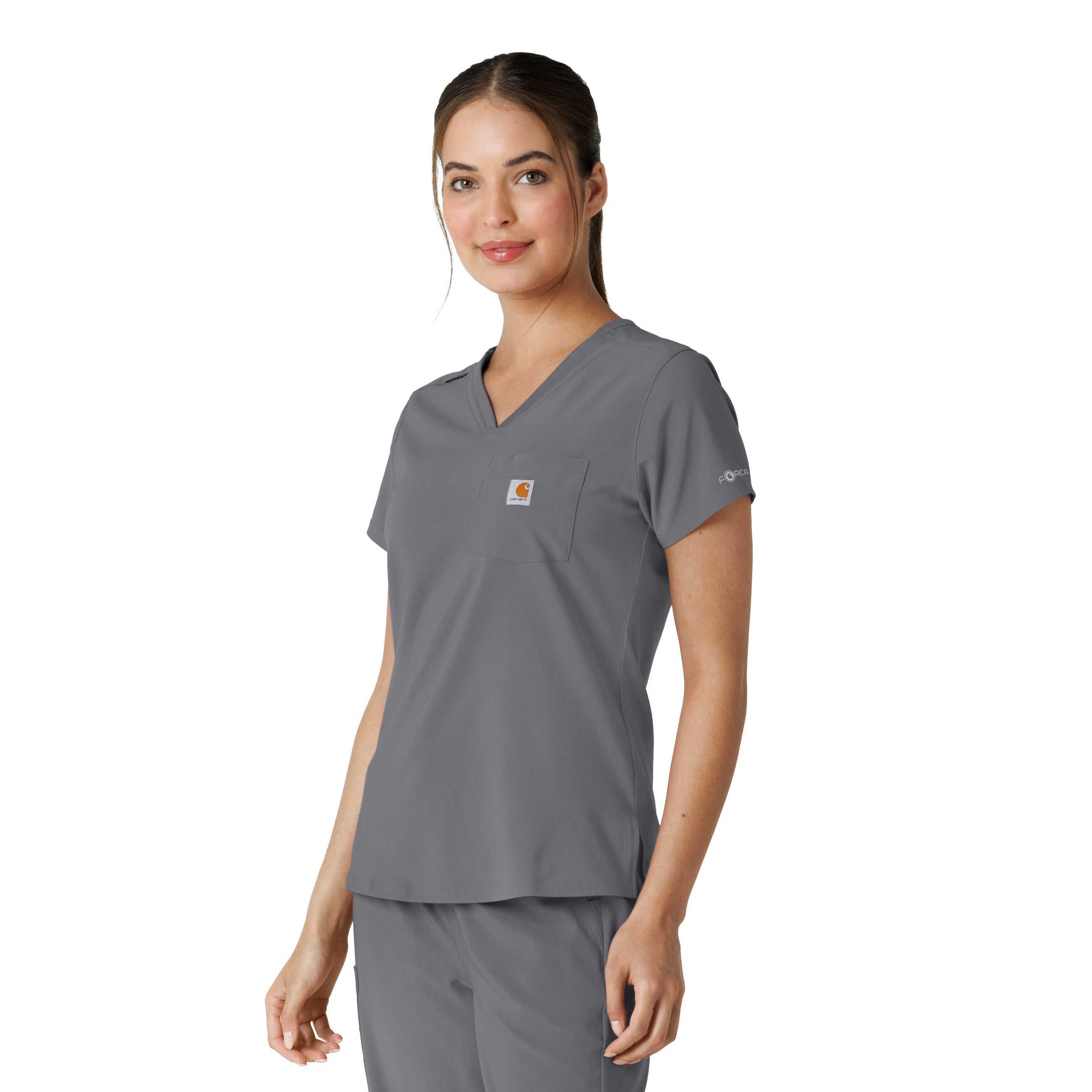 Force Cross-Flex C13410 Tuck-In Scrub Top Pewter