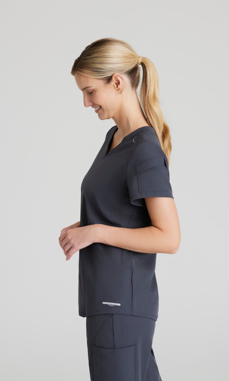 Skechers Vitality SKT225 Aura Scrub Top Pewter