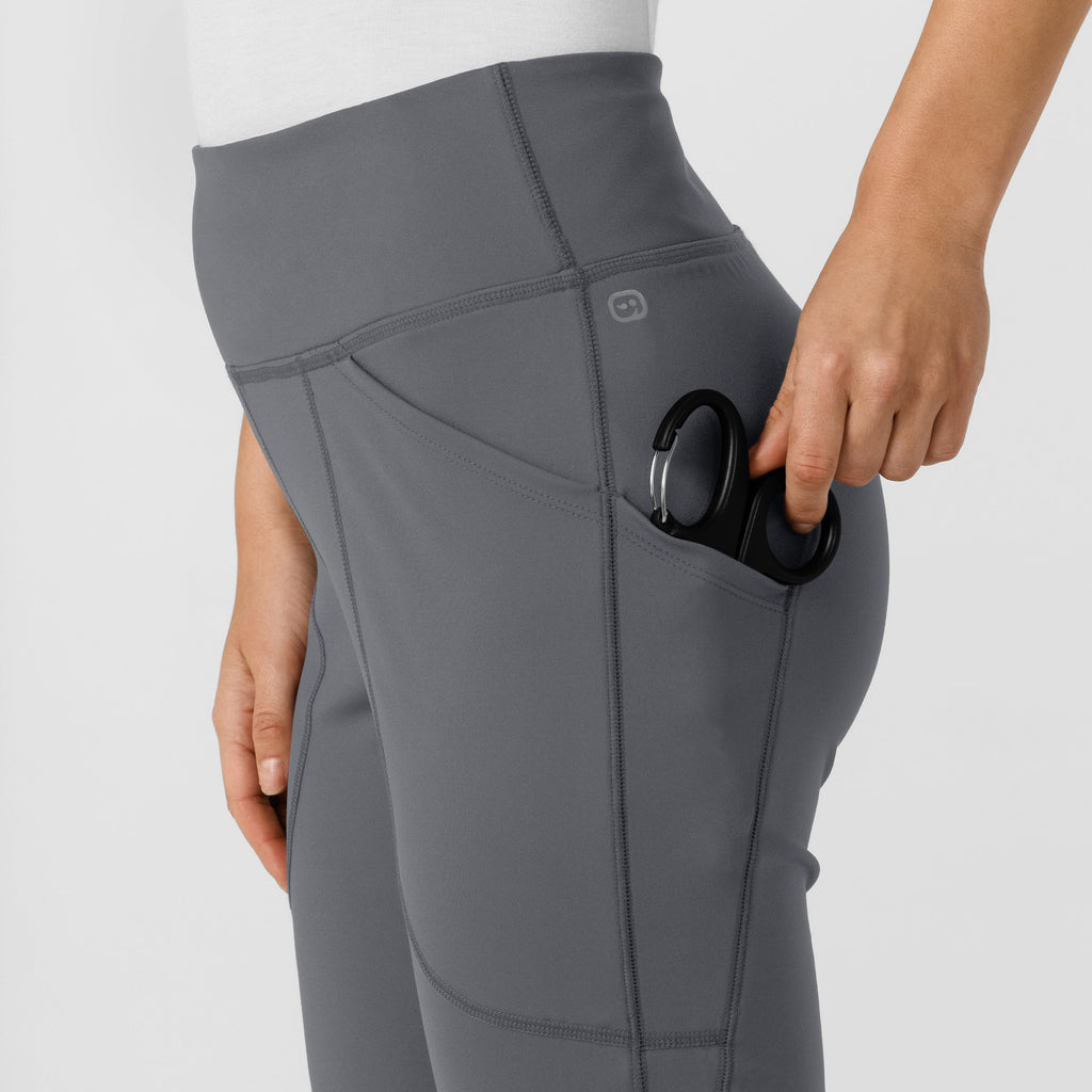 RENEW 5459 Knit Flare Yoga Scrub Pants Pewter