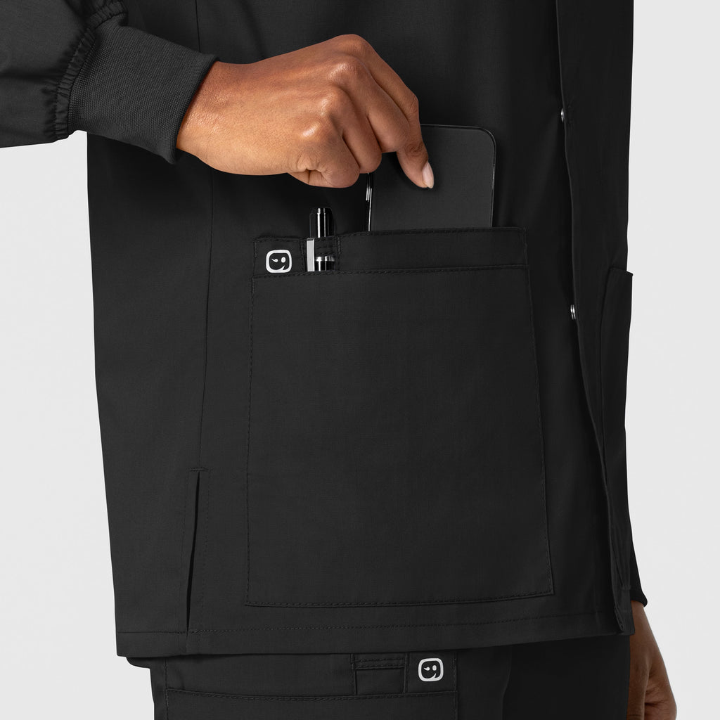 WonderWORK 800 Unisex Snap Front Jacket Black